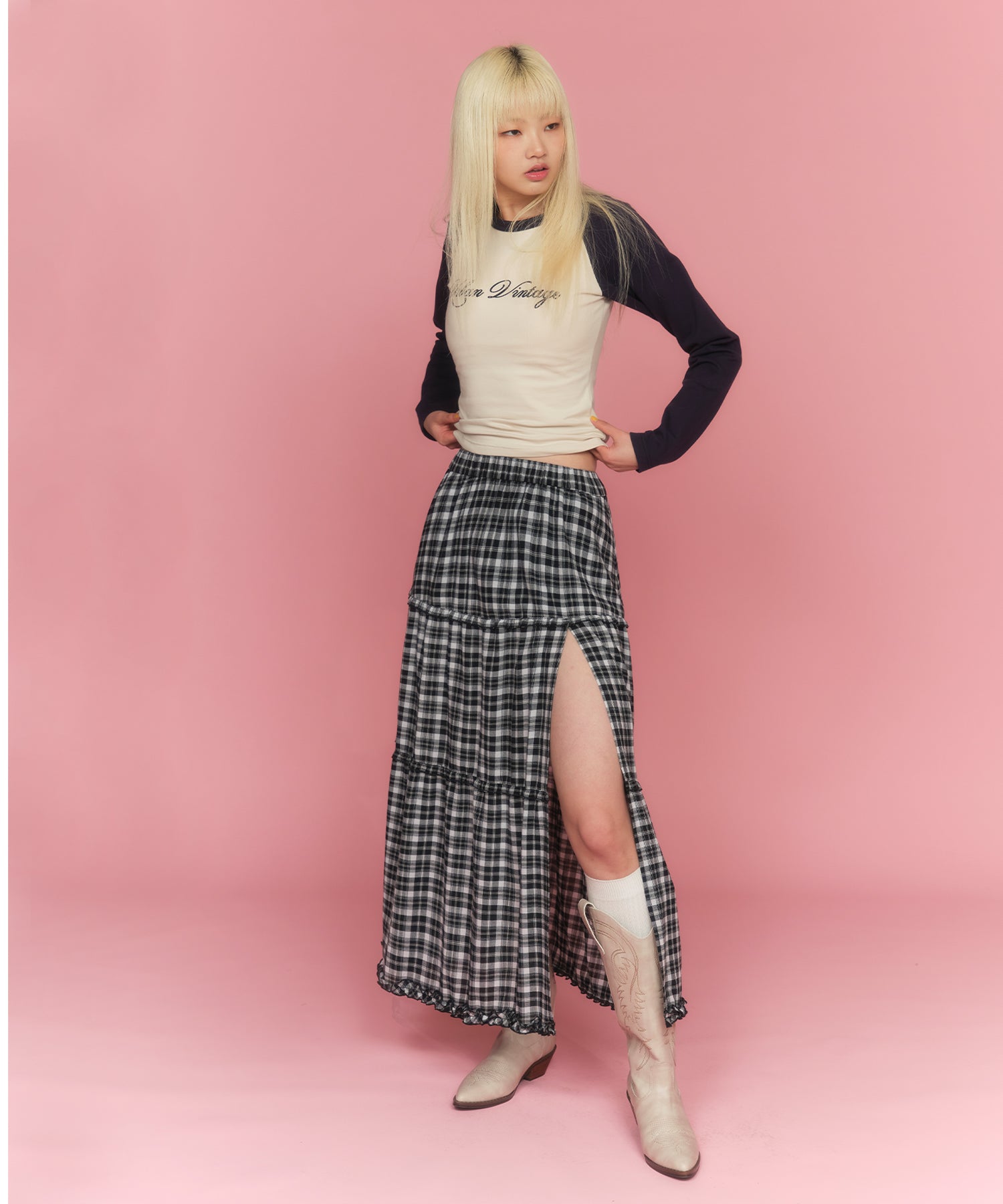 MODEL:174cm/COLOR:NAVY/SIZE:F