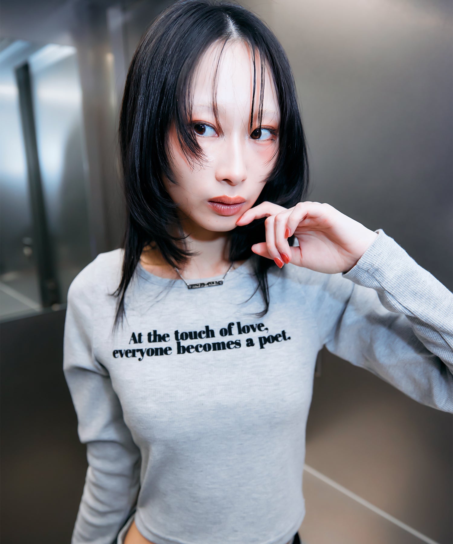 MODEL:170cm/COLOR:GRY/SIZE:F