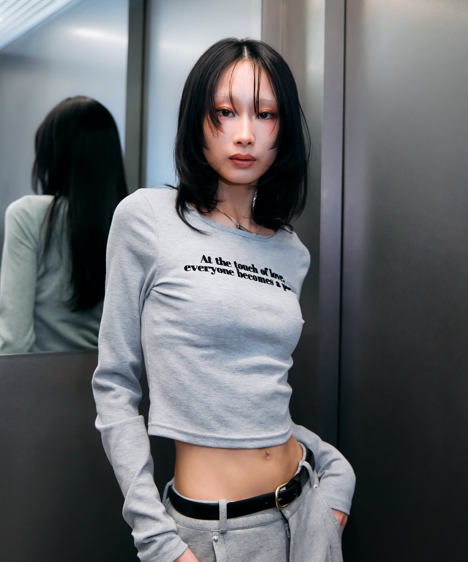 MODEL:170cm/COLOR:GRY/SIZE:F