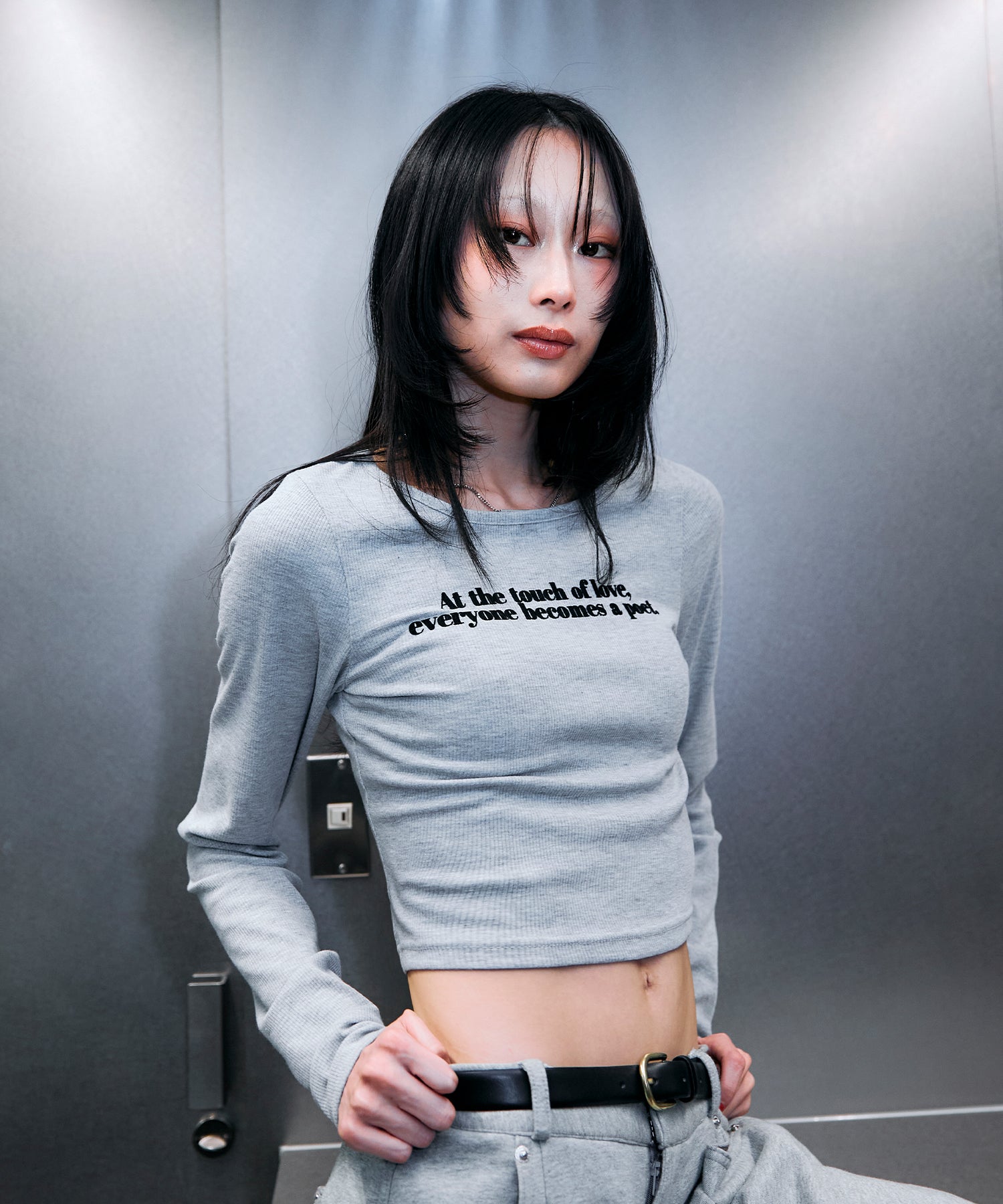 MODEL:170cm/COLOR:GRY/SIZE:F