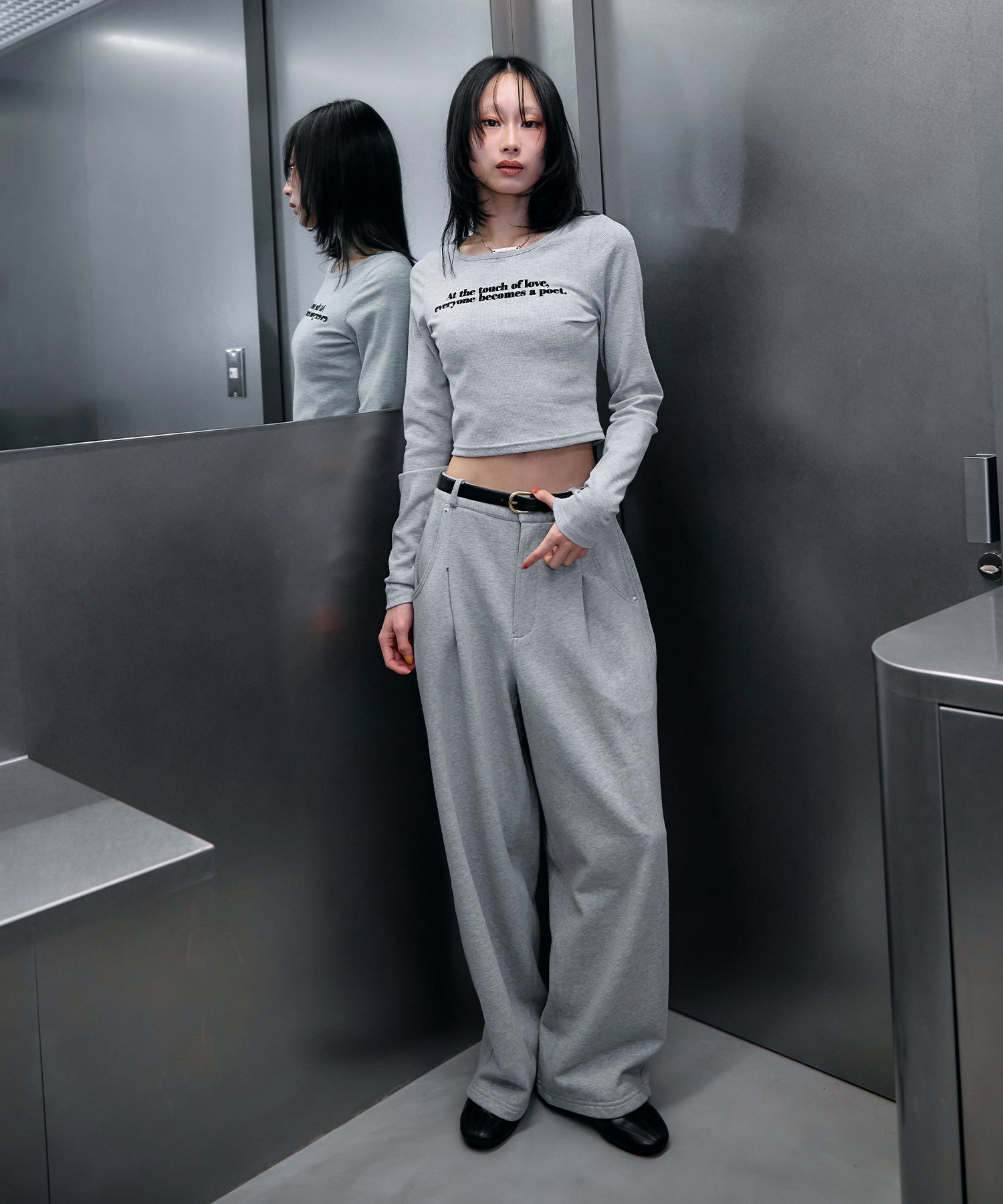 MODEL:170cm/COLOR:GRY/SIZE:F