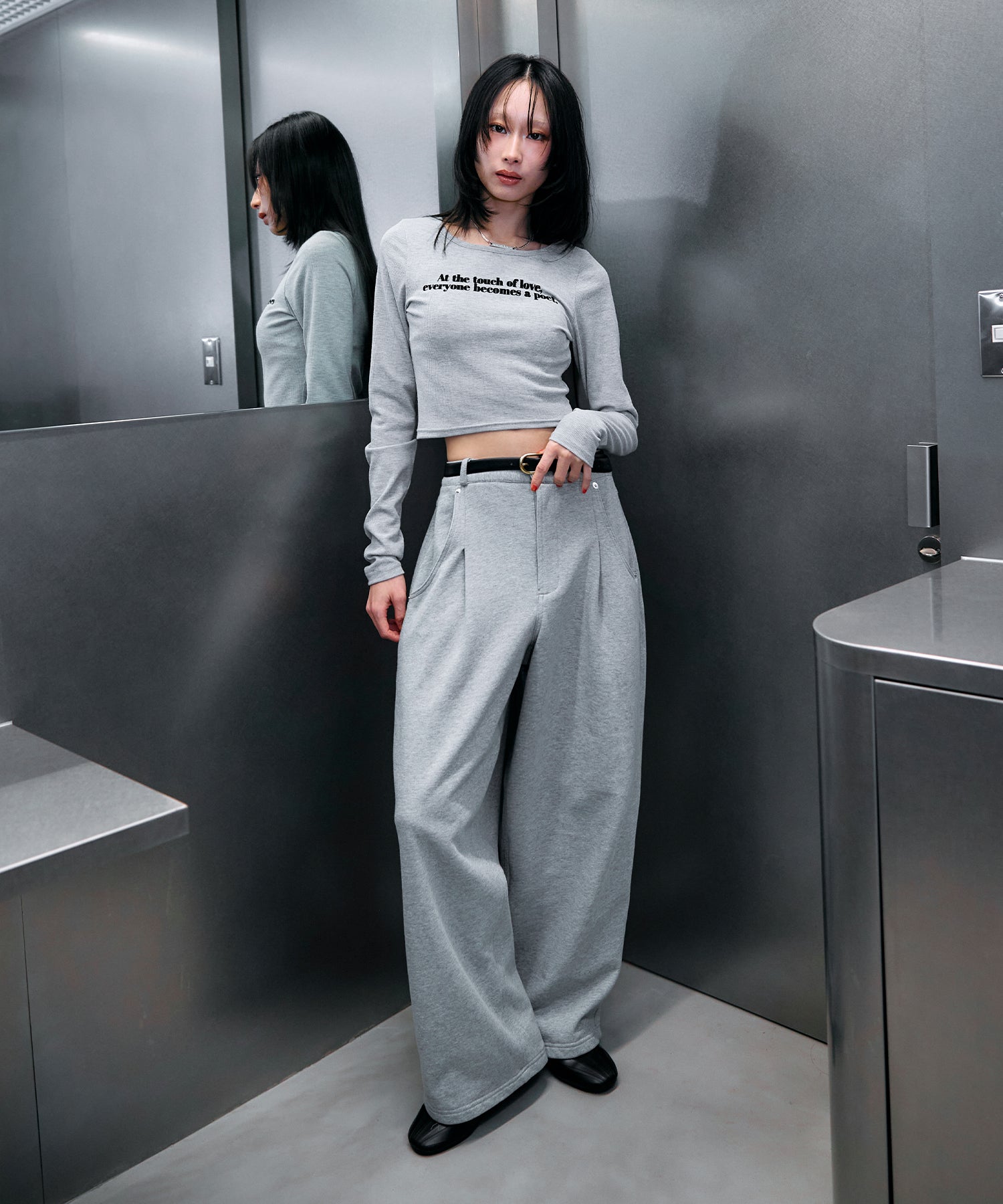 MODEL:170cm/COLOR:GRY/SIZE:F