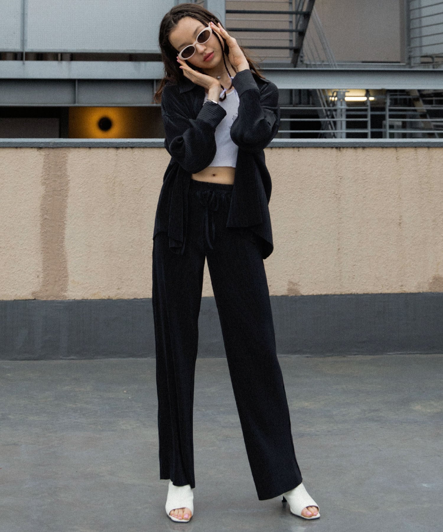 リラクシープリーツシャツ