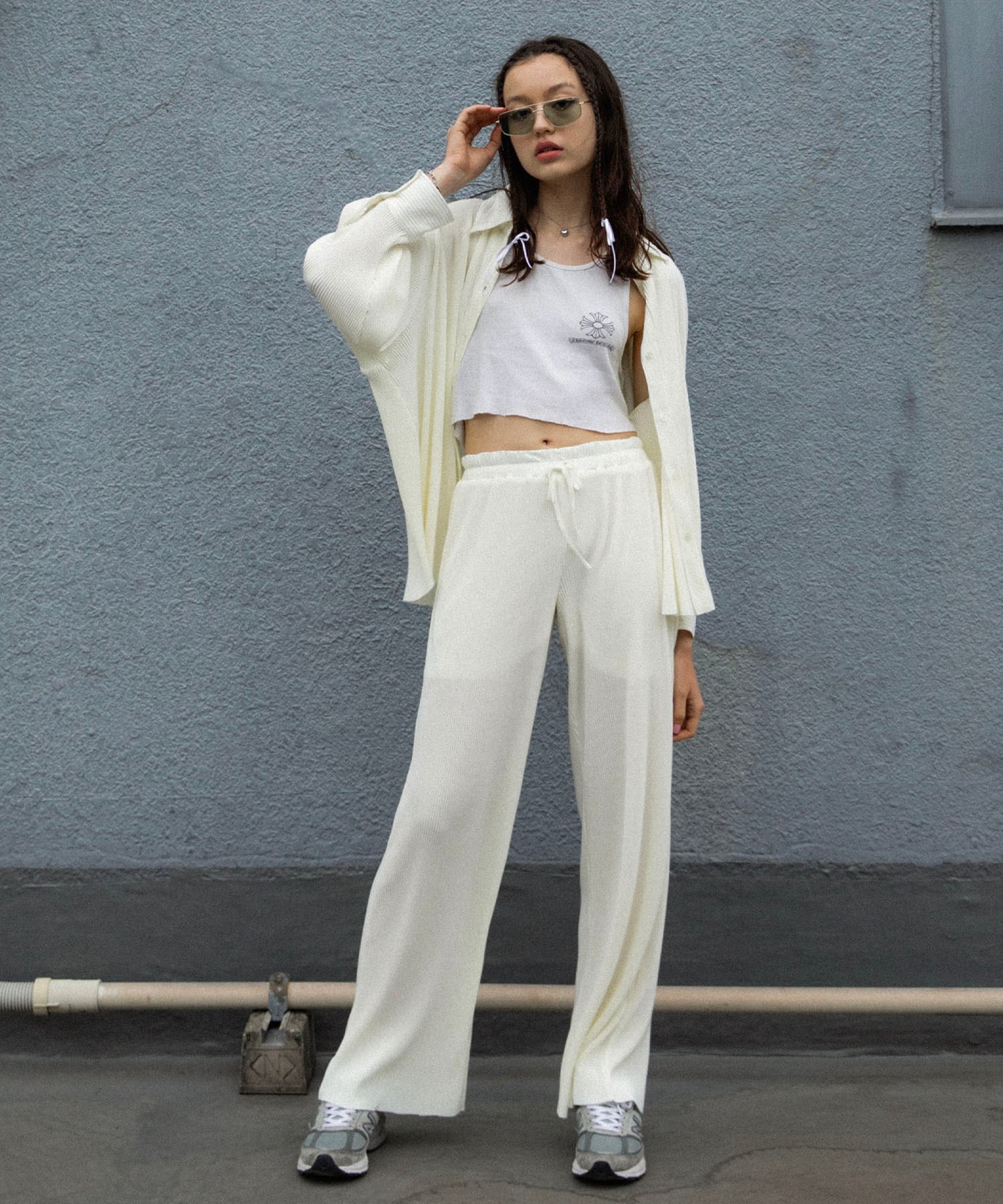 リラクシープリーツシャツ