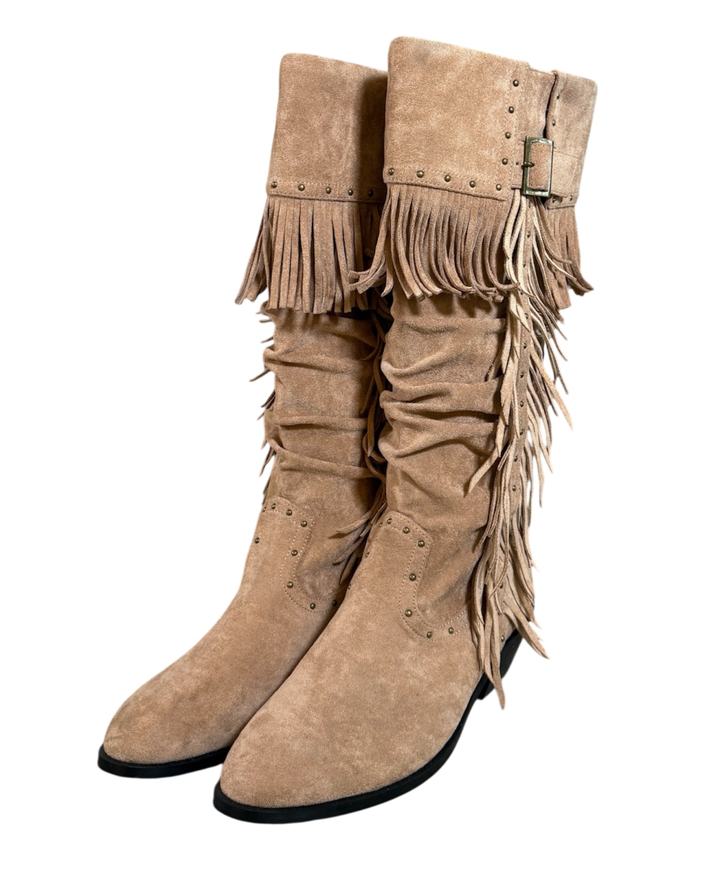 フリンジスエードルーズブーツ
