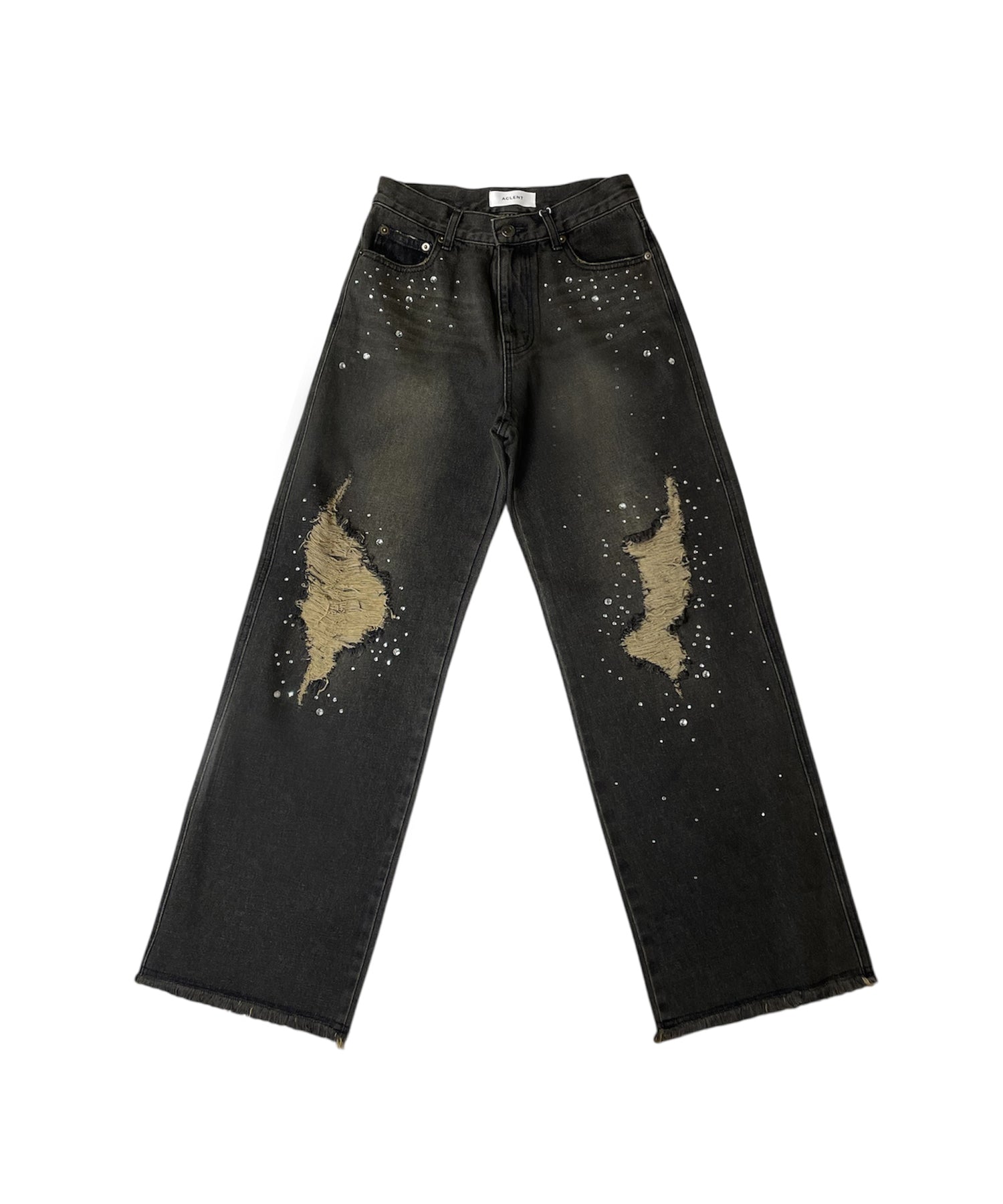 ビジューダメージJ/Wデニムパンツ
