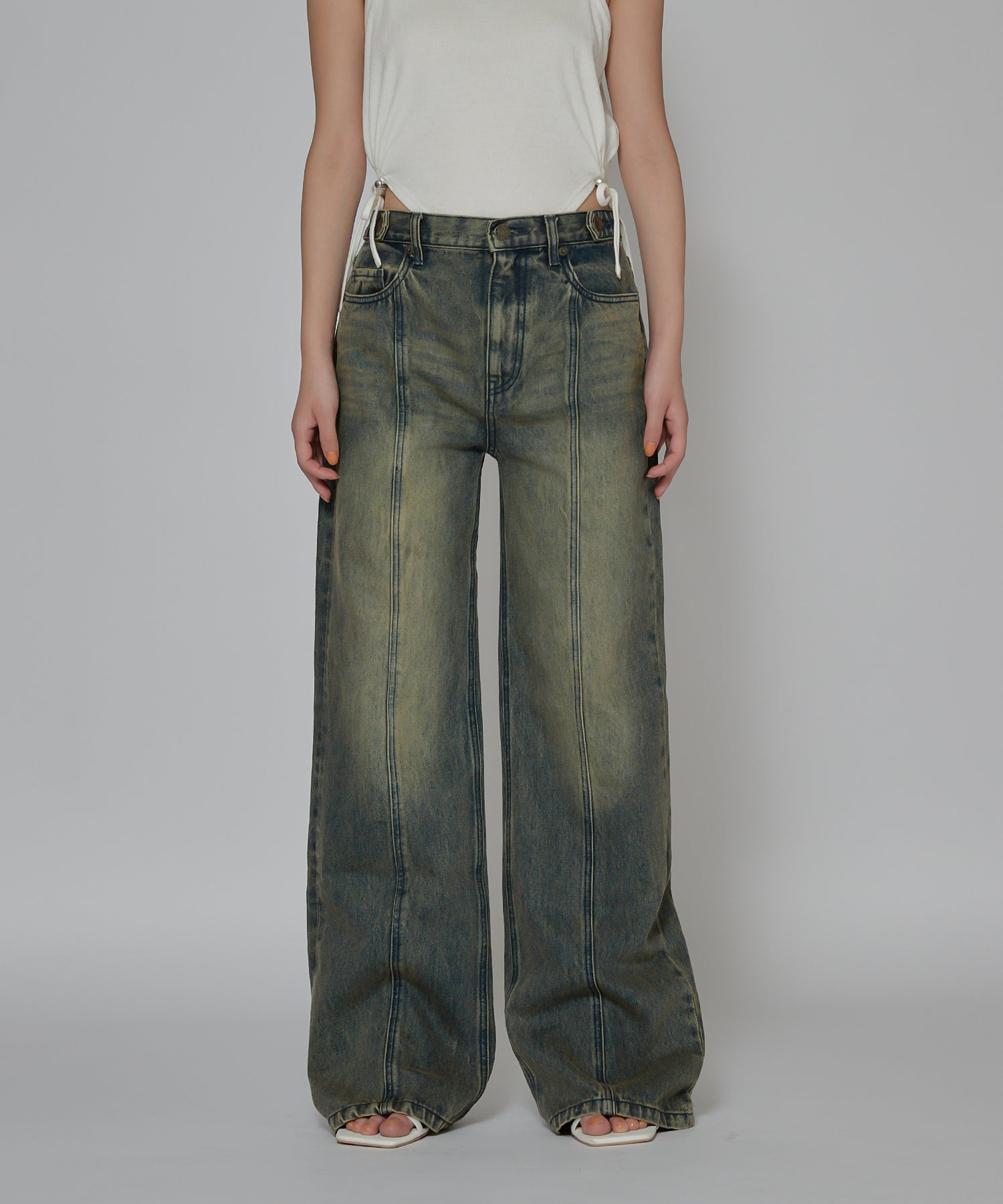 Vintage switching straight jeans