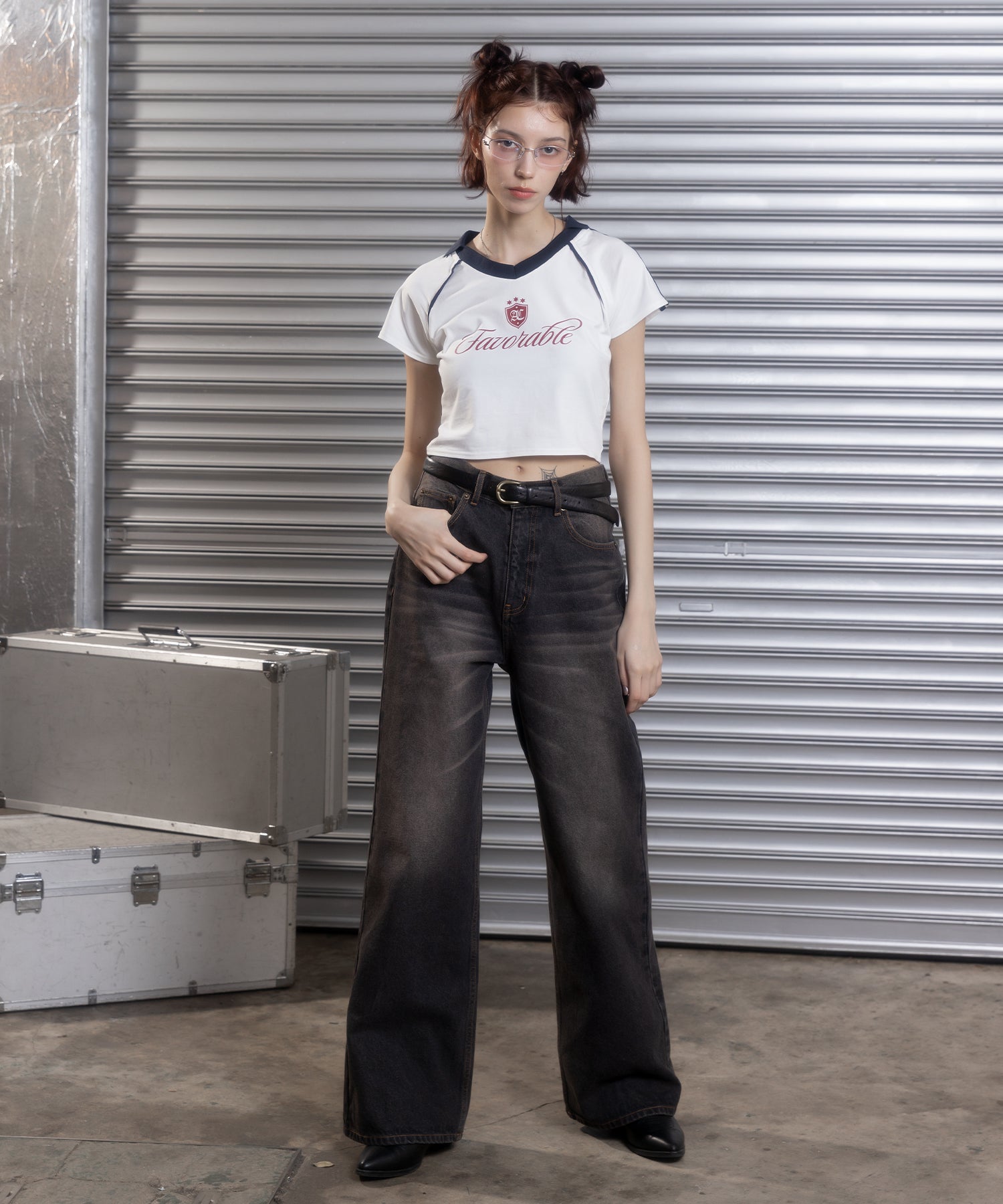 MODEL:172cm/COLOR:BLACK/SIZE:モデルサイズ着用［股下79cm］