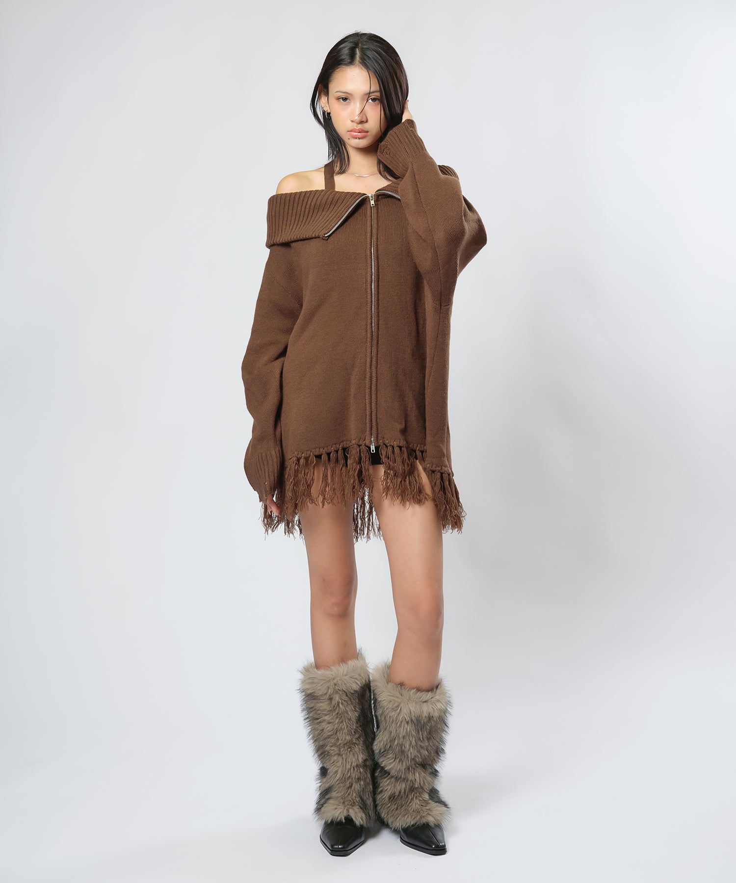 MODEL:170cm/COLOR:BROWN/SIZE:F