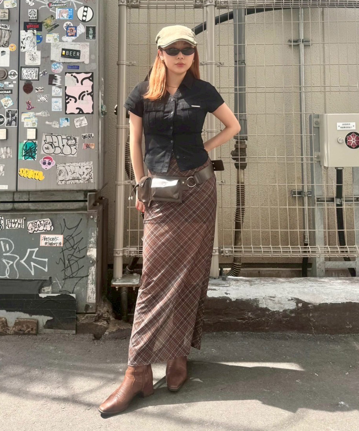 Bias check narrow skirt｜ACLENT（アクレント）