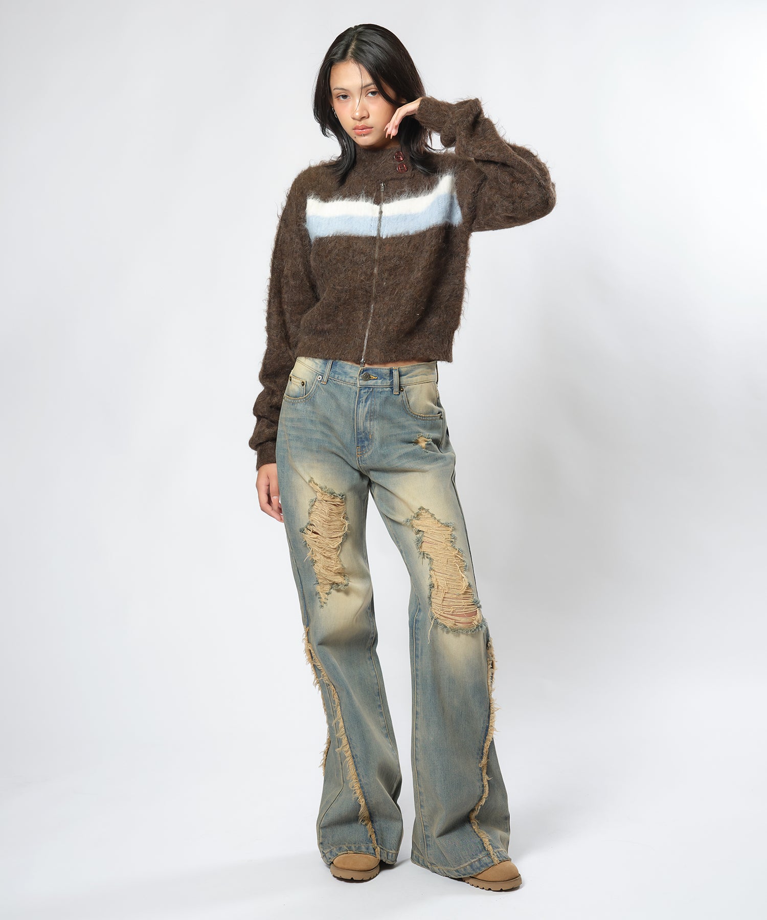 MODEL:170cm/COLOR:BROWN/SIZE:F