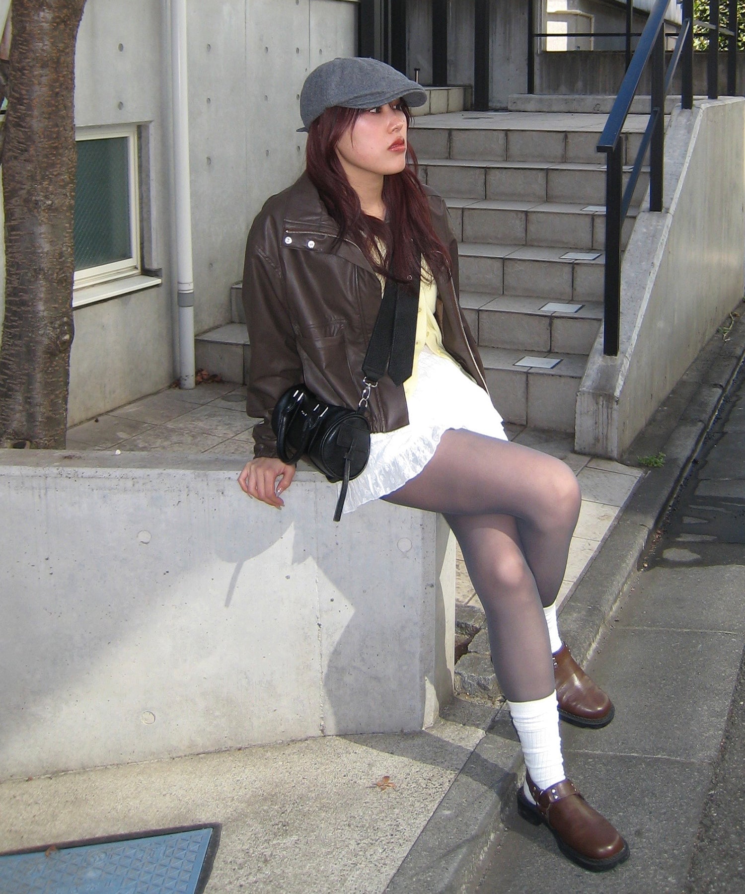 STAFF:158cm/COLOR:BROWN/SIZE:L