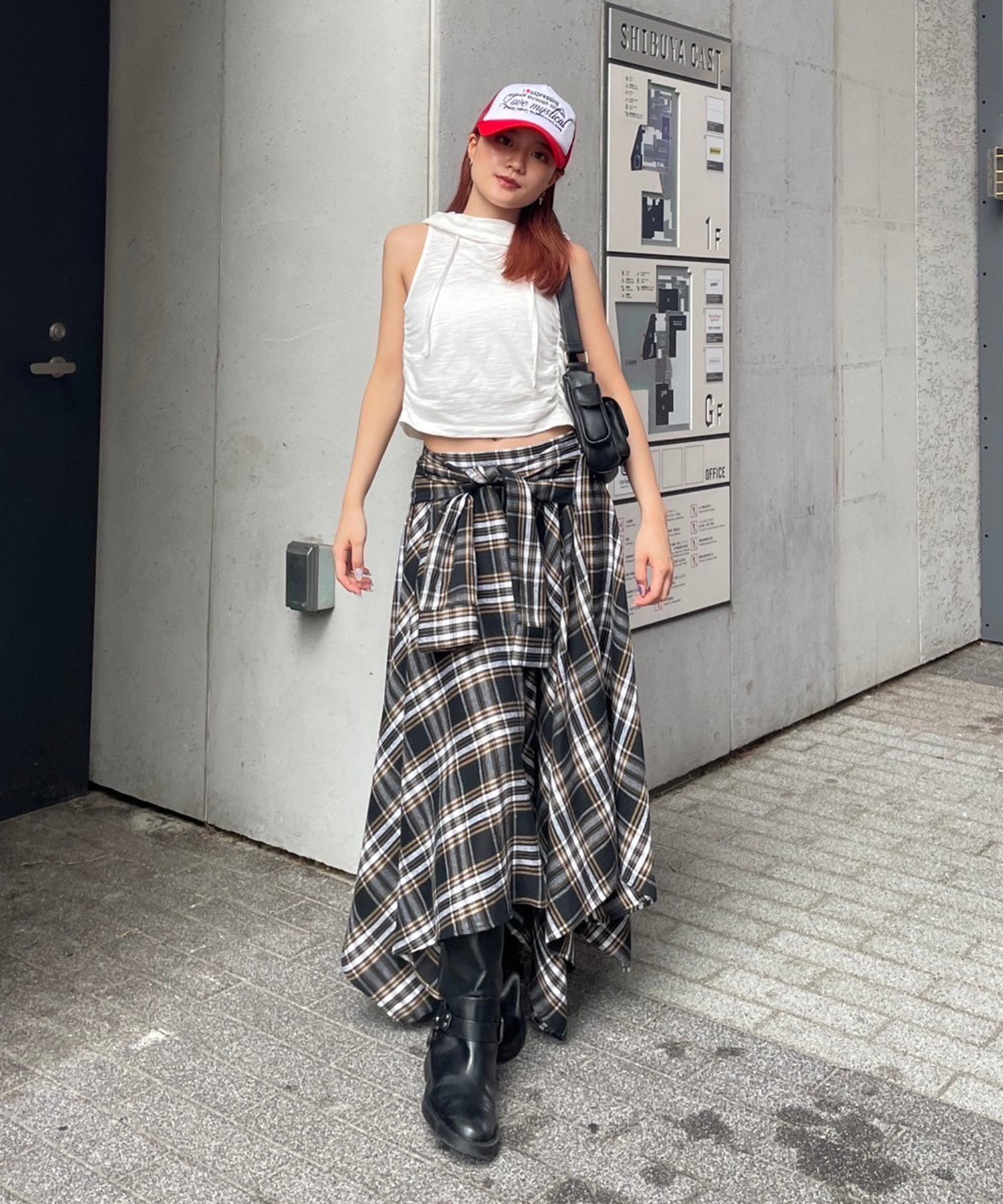 Asymmetry check long skirt｜ACLENT（アクレント）｜その他