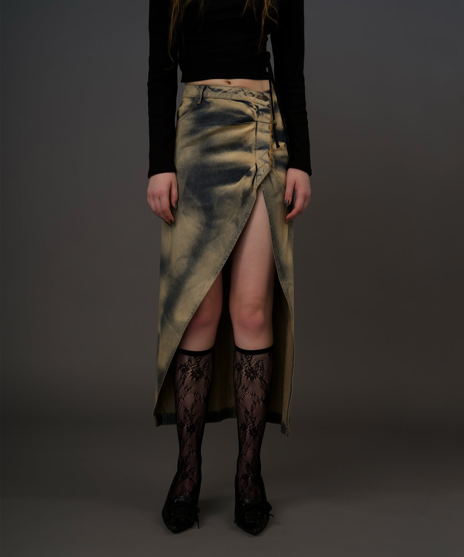 Vintage tuck denim skirt｜ACLENT（アクレント）