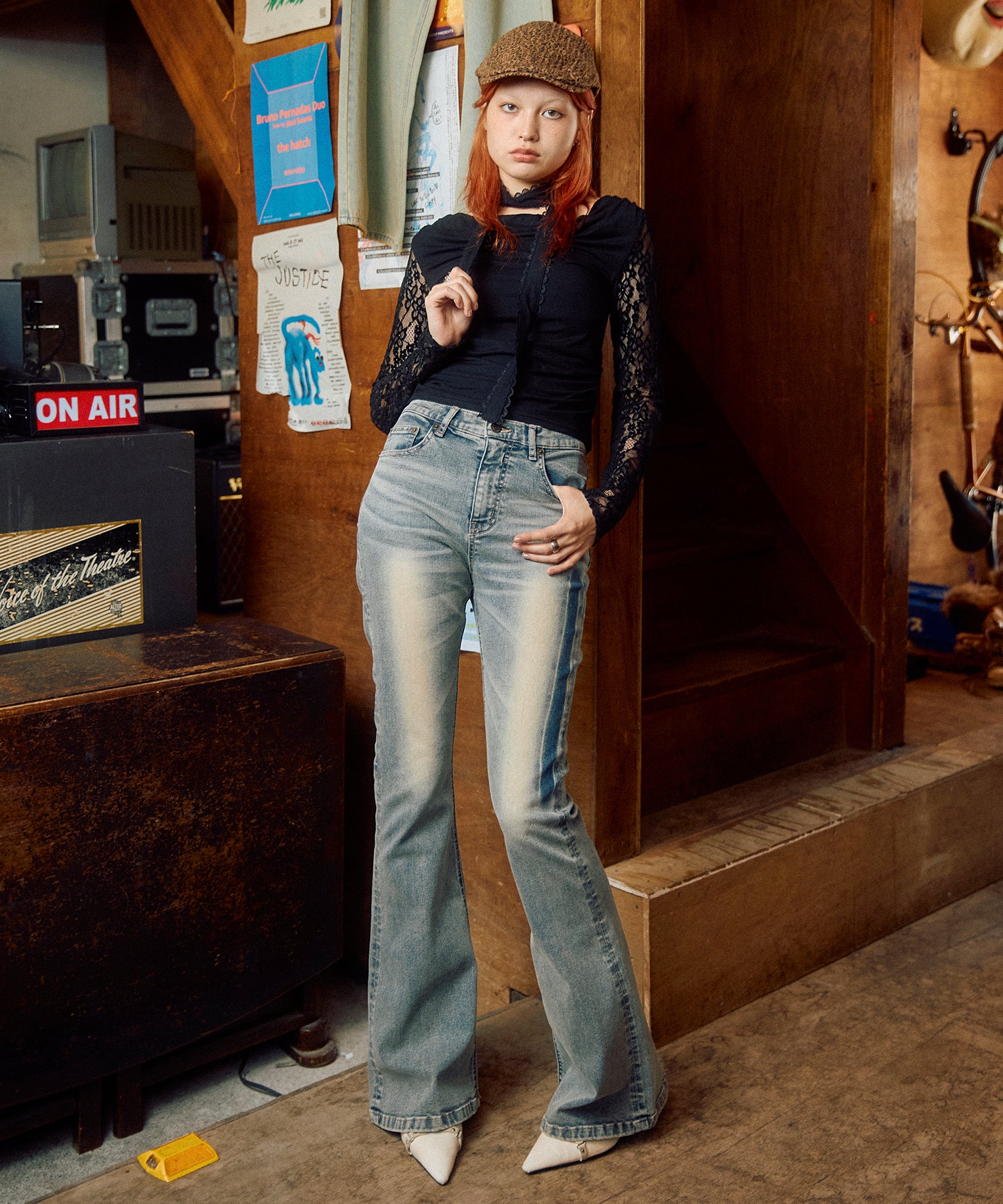 ビンテージウォッシュフレアジーンズ｜ACLENT（アクレント）