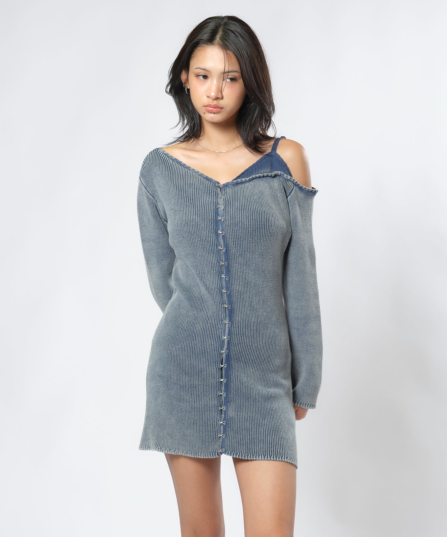 ワンピース aclent Sheer flower long dress miyu×ACLENT】アームギャザーシアーロングワンピース｜ACLENT