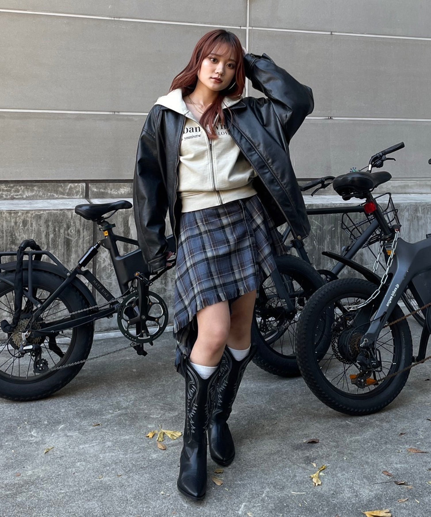 Check wrap asymmetric skirt｜ACLENT（アクレント）