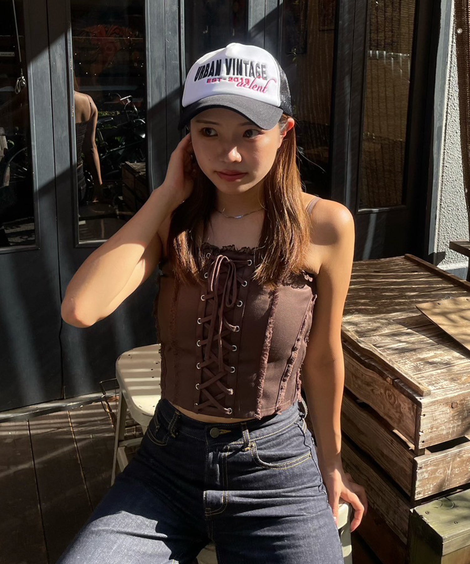 STAFF:163cm/COLOR:BROWN/SIZE:F