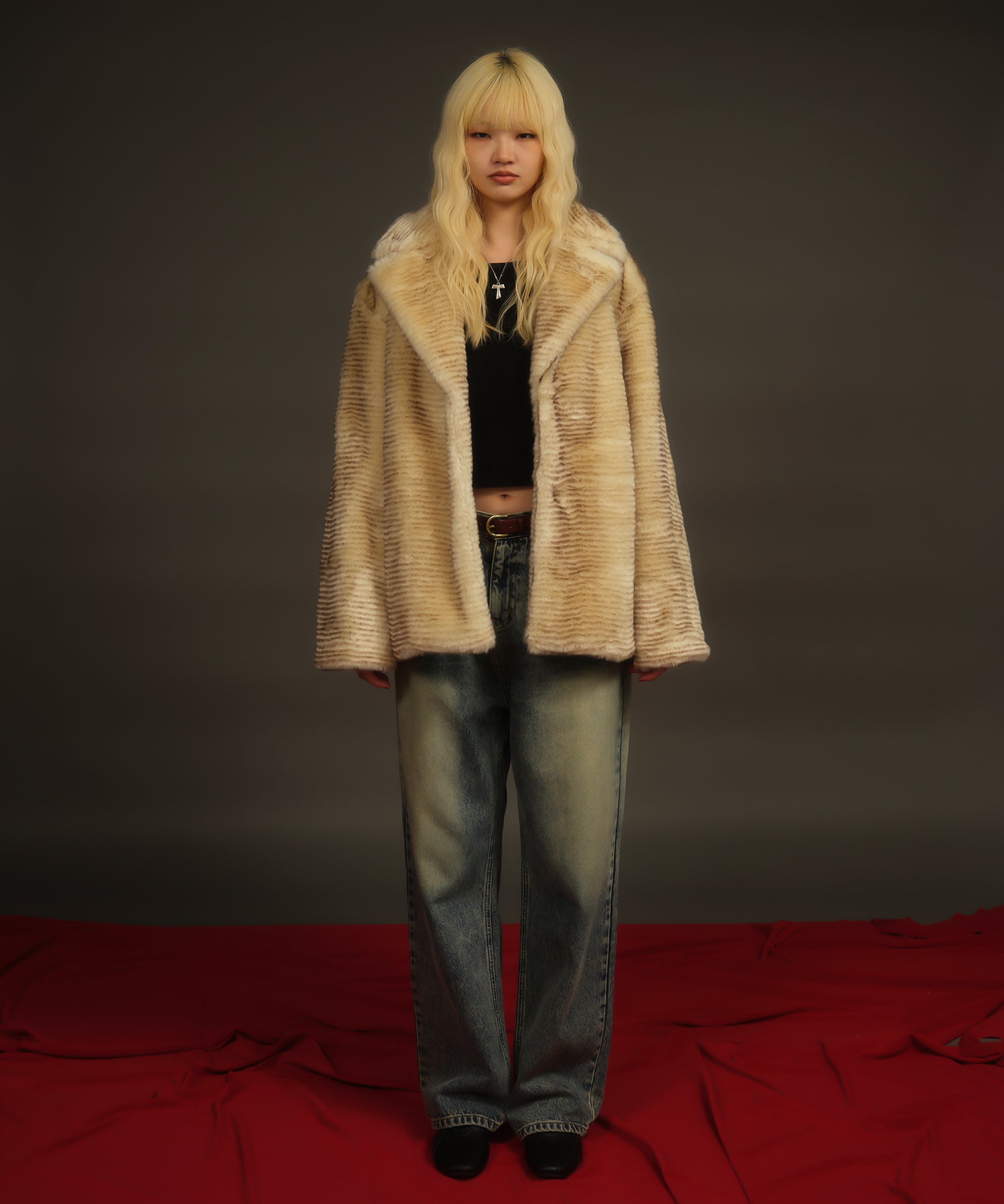 Stand collar volume fur coat｜ACLENT（アクレント）