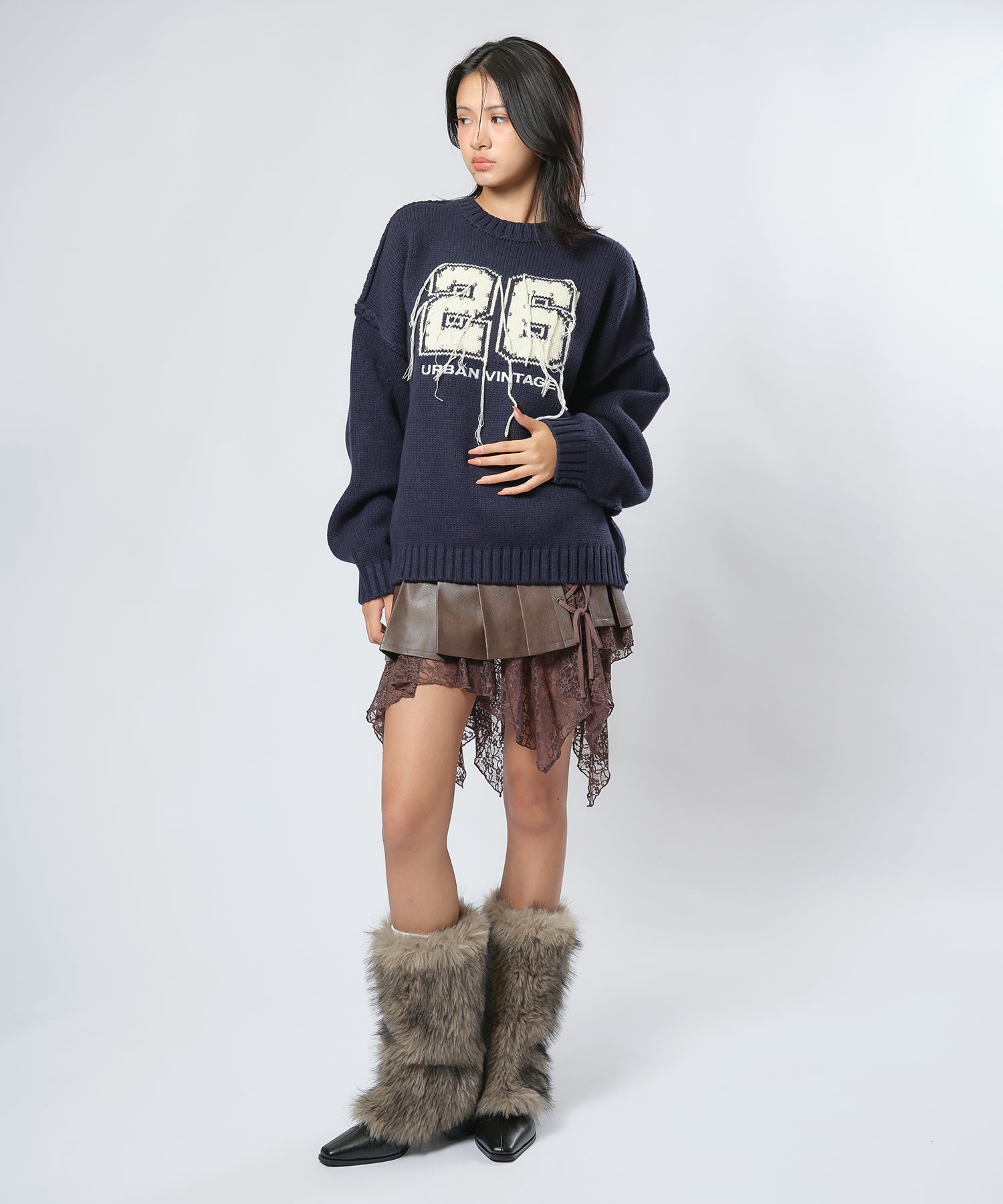 MODEL:170cm/COLOR:NAVY/SIZE:F