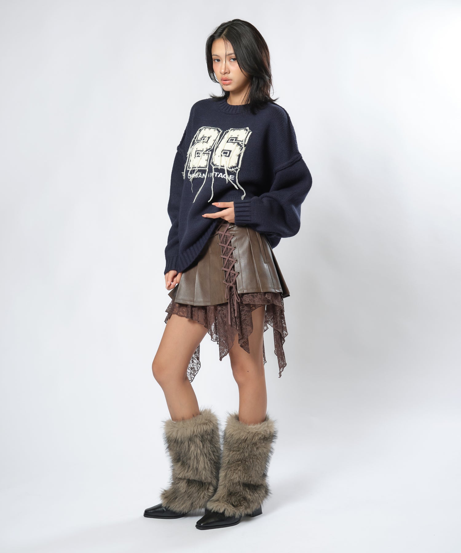 MODEL:163cm/COLOR:BROWN/SIZE:M