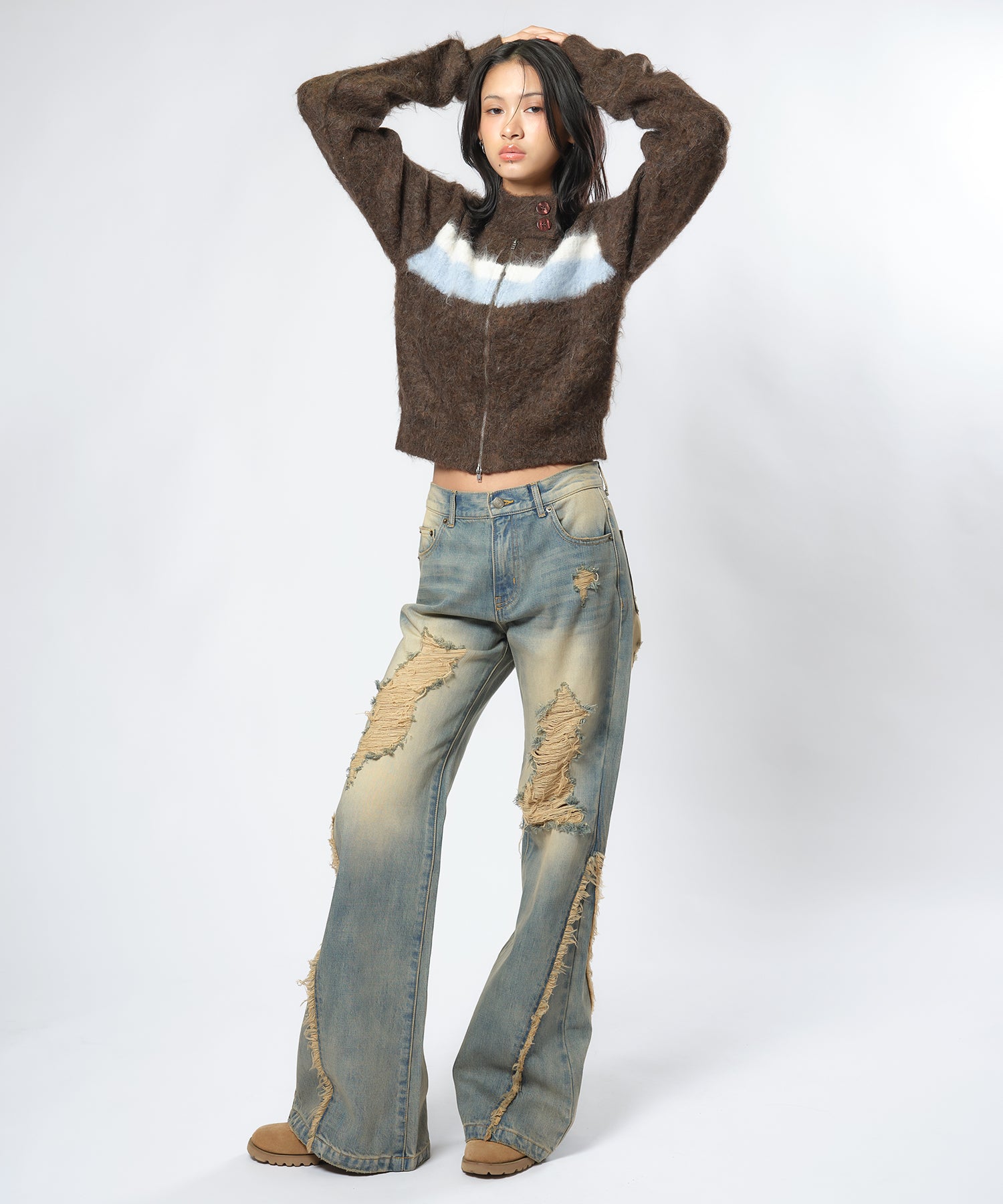 MODEL:170cm/COLOR:BROWN/SIZE:F