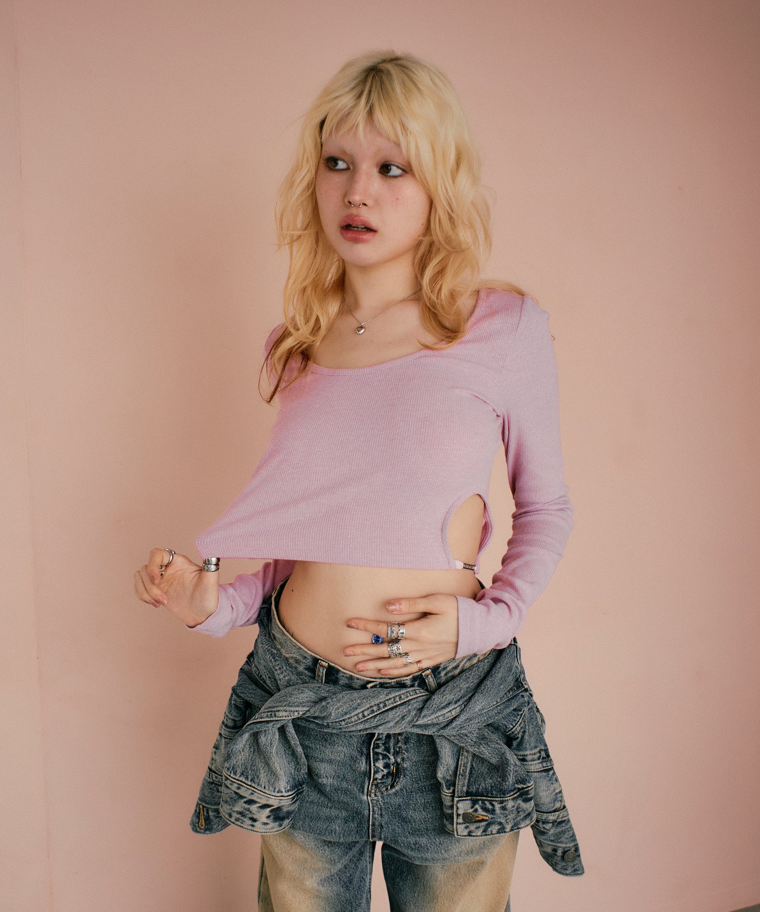 MODEL:170cm/COLOR:PINK/SIZE:F