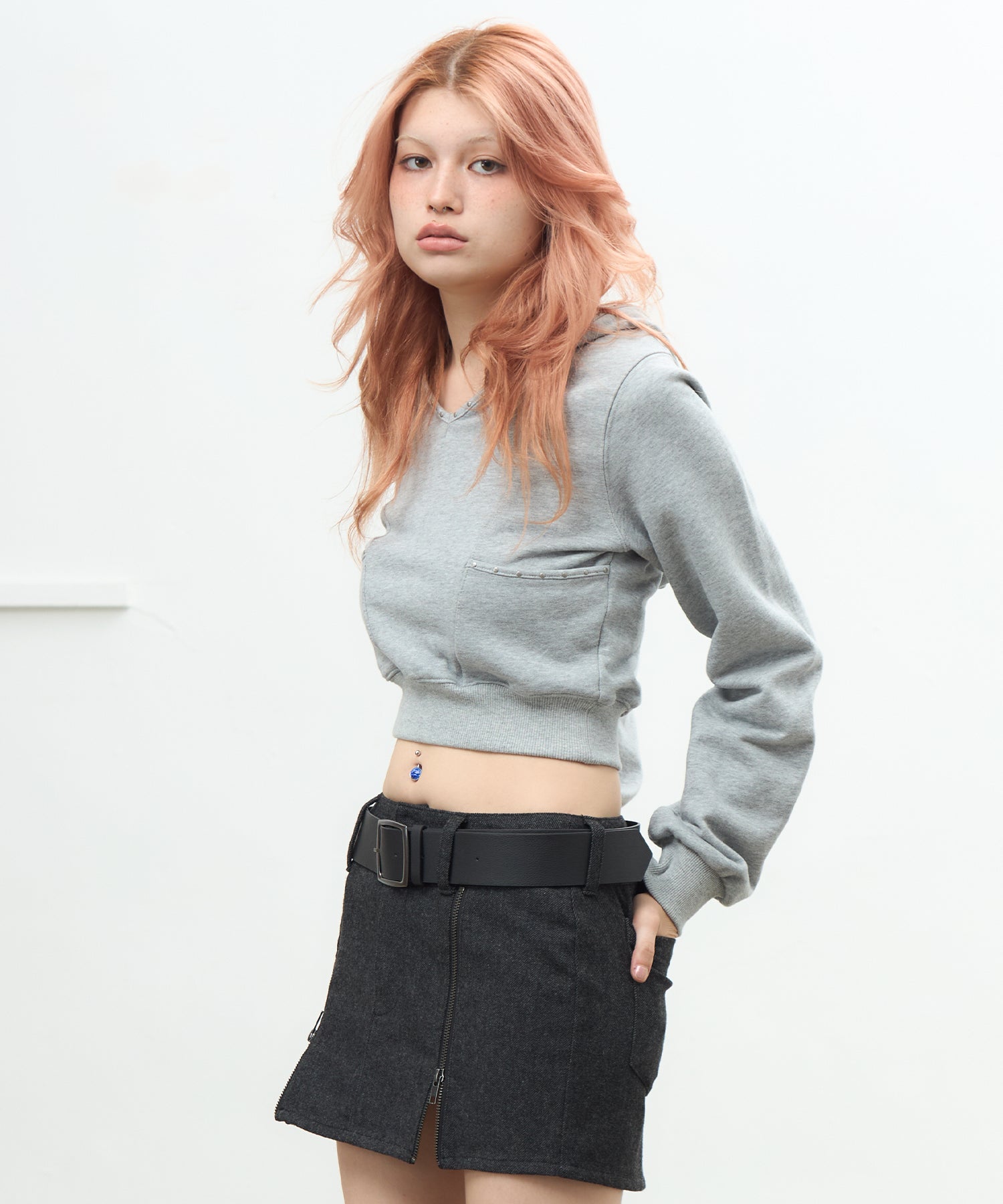 MODEL:170cm/COLOR:GRAY/SIZE:F
