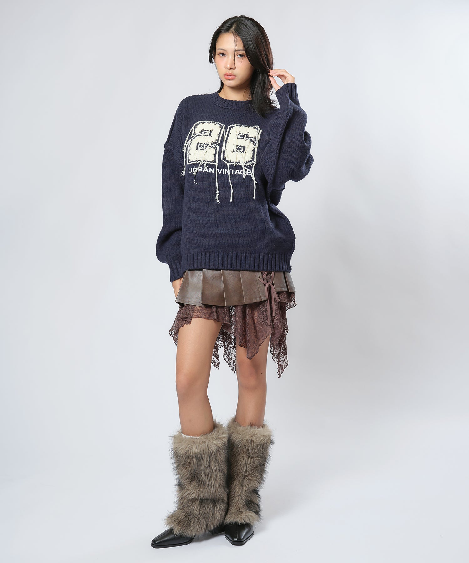 MODEL:170cm/COLOR:NAVY/SIZE:F