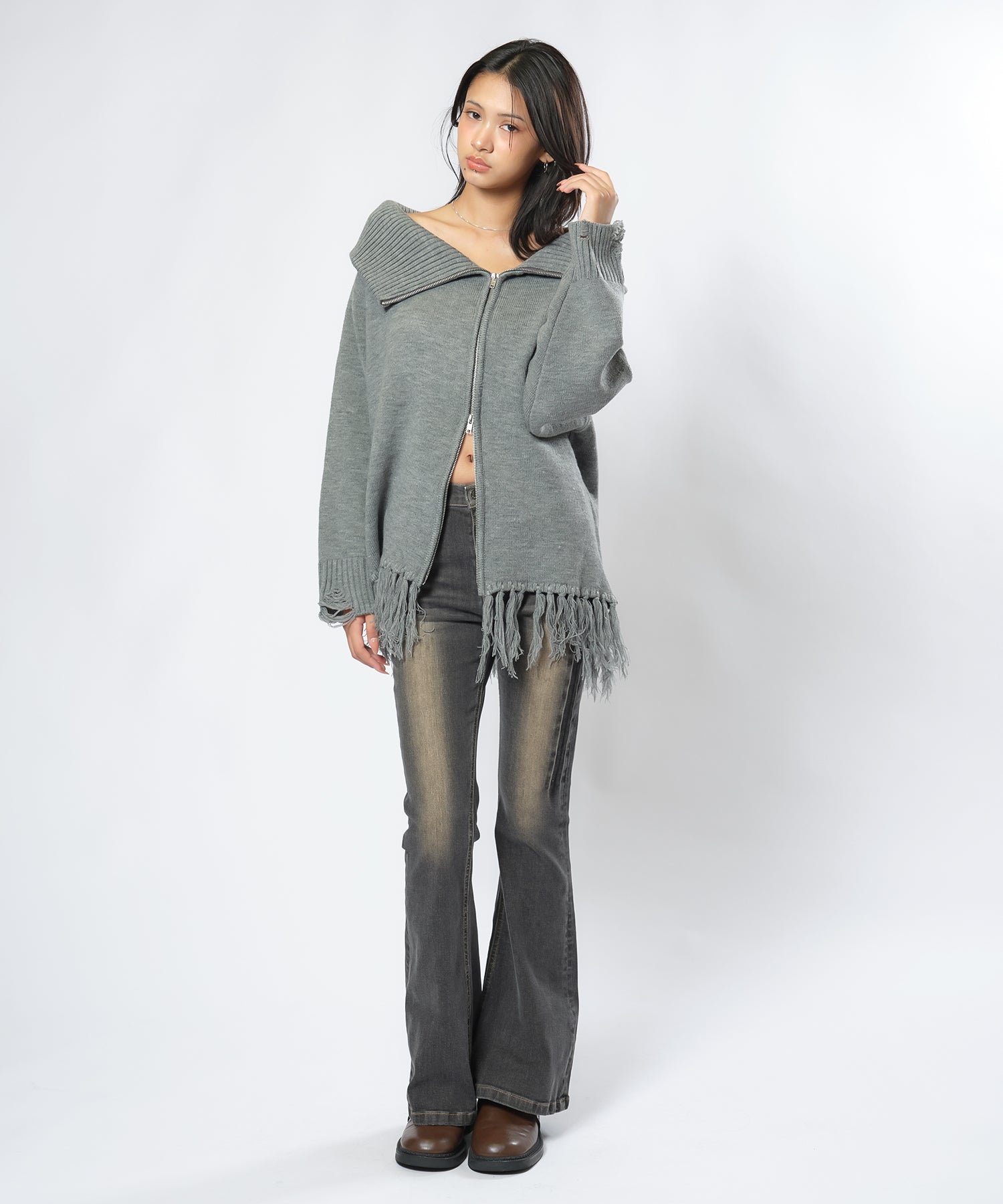 MODEL:170cm/COLOR:GRAY/SIZE:F