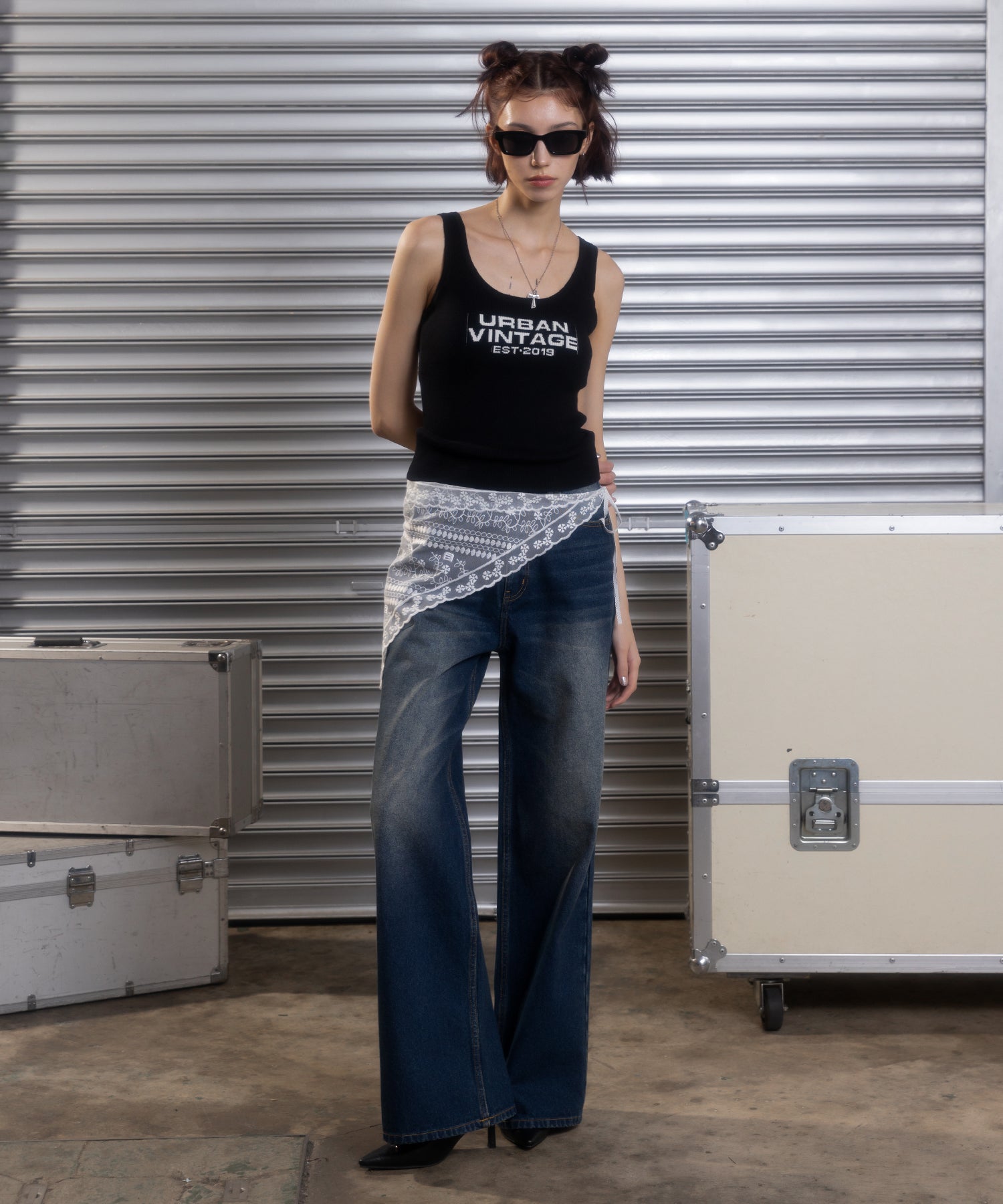 MODEL:172cm/COLOR:BLUE/SIZE:モデルサイズ着用［股下79cm］