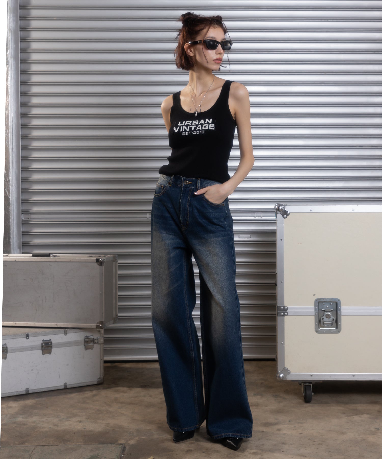 MODEL:172cm/COLOR:BLUE/SIZE:モデルサイズ着用［股下79cm］