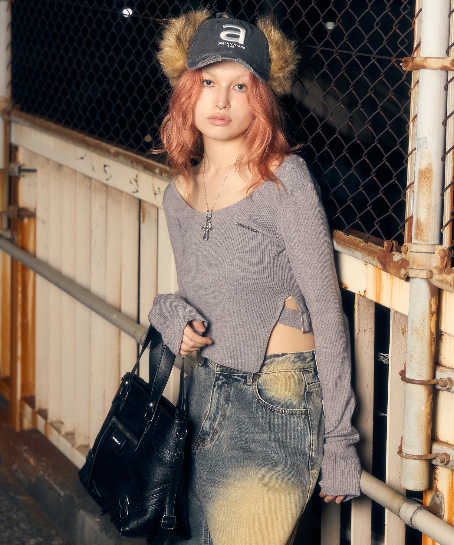 MODEL:170cm/COLOR:GRAY/SIZE:F