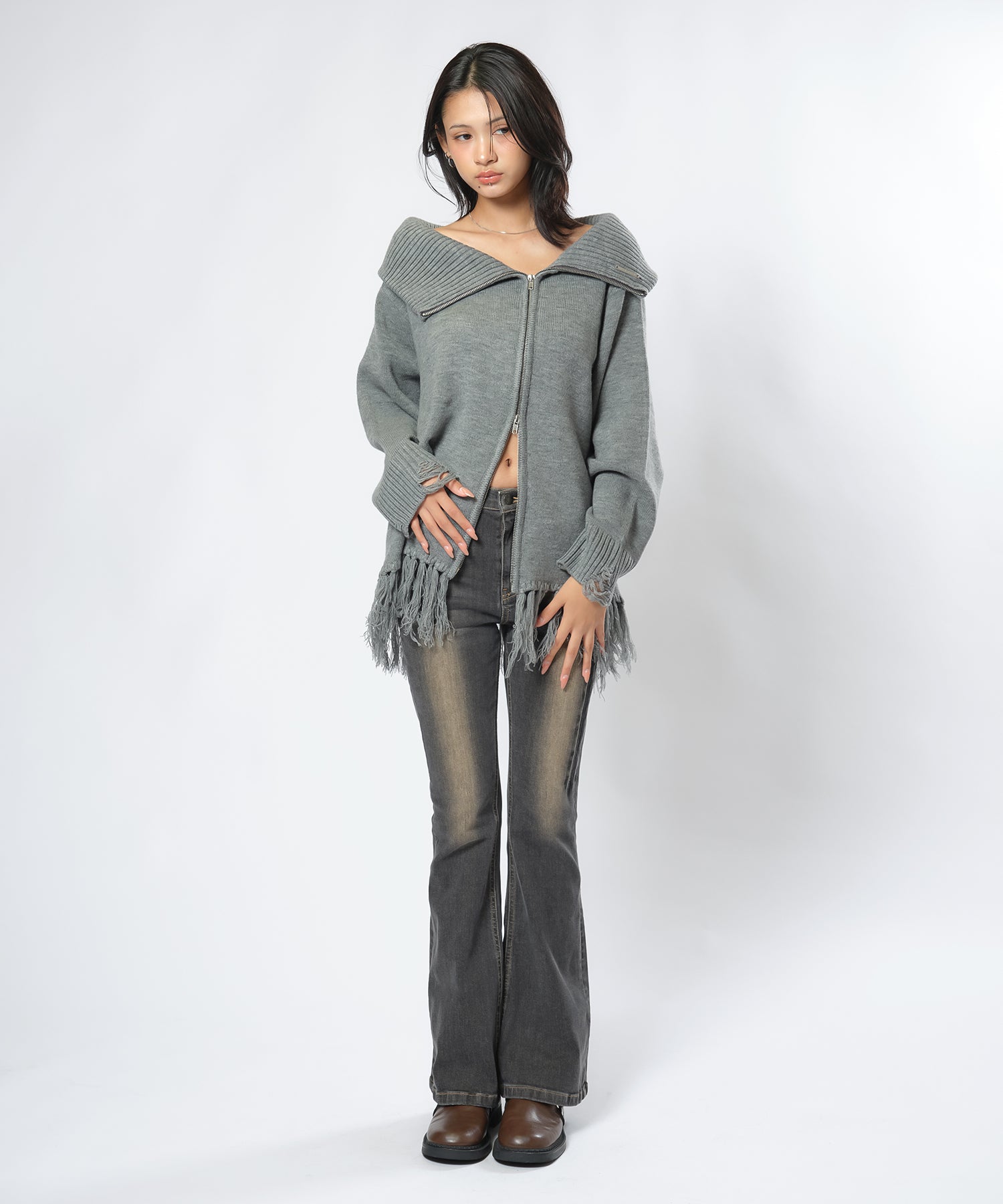 MODEL:170cm/COLOR:GRAY/SIZE:F