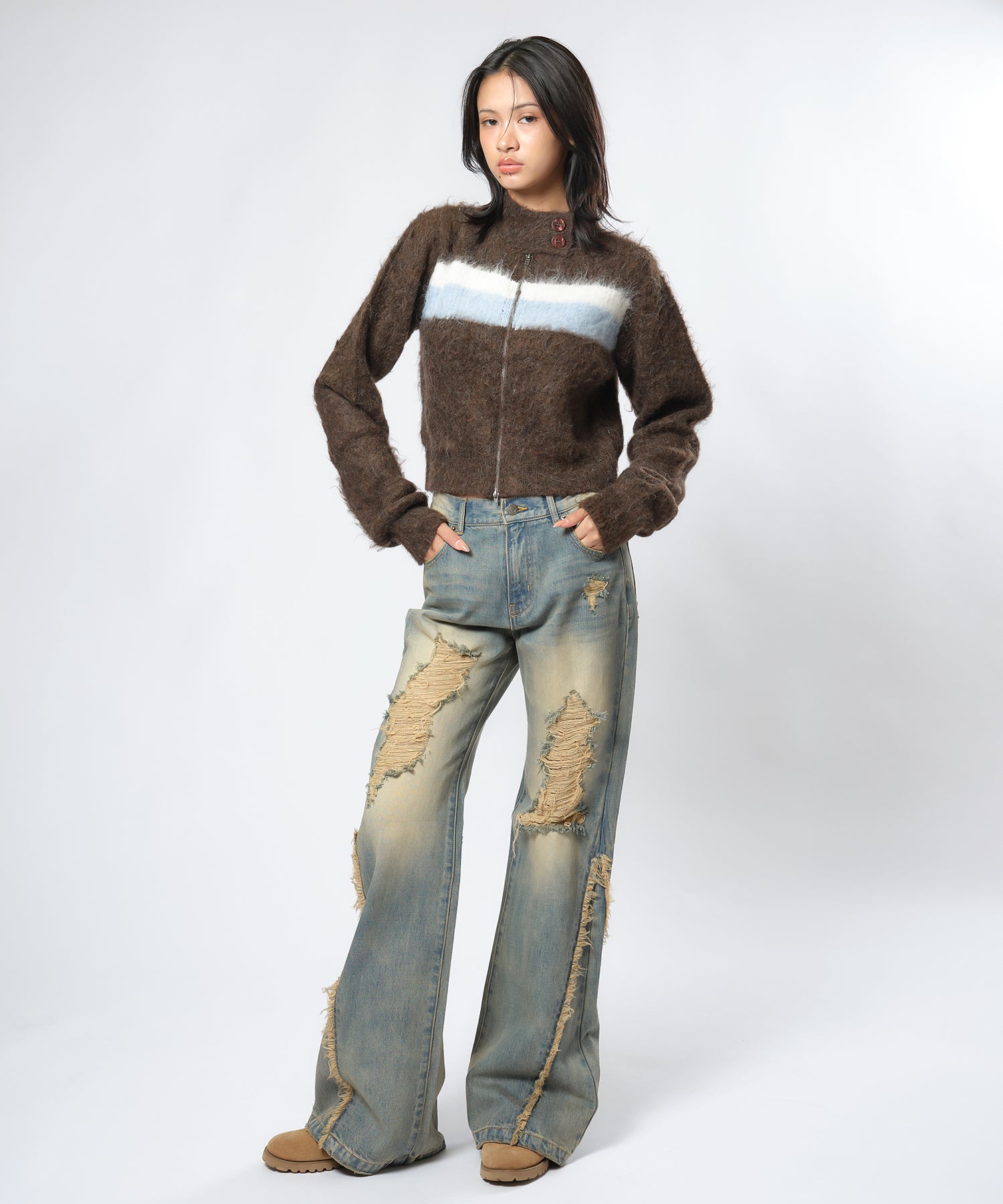 MODEL:170cm/COLOR:BROWN/SIZE:F