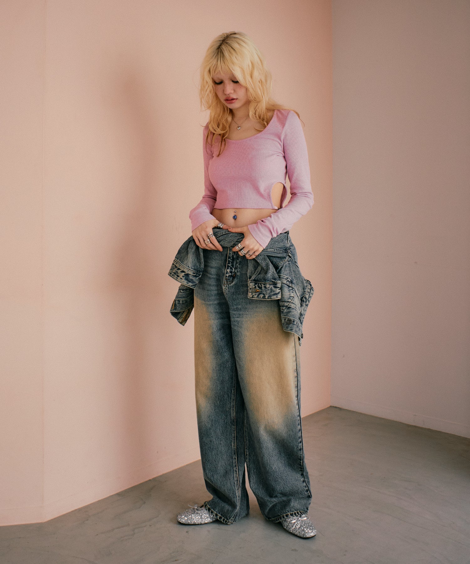 MODEL:170cm/COLOR:PINK/SIZE:F