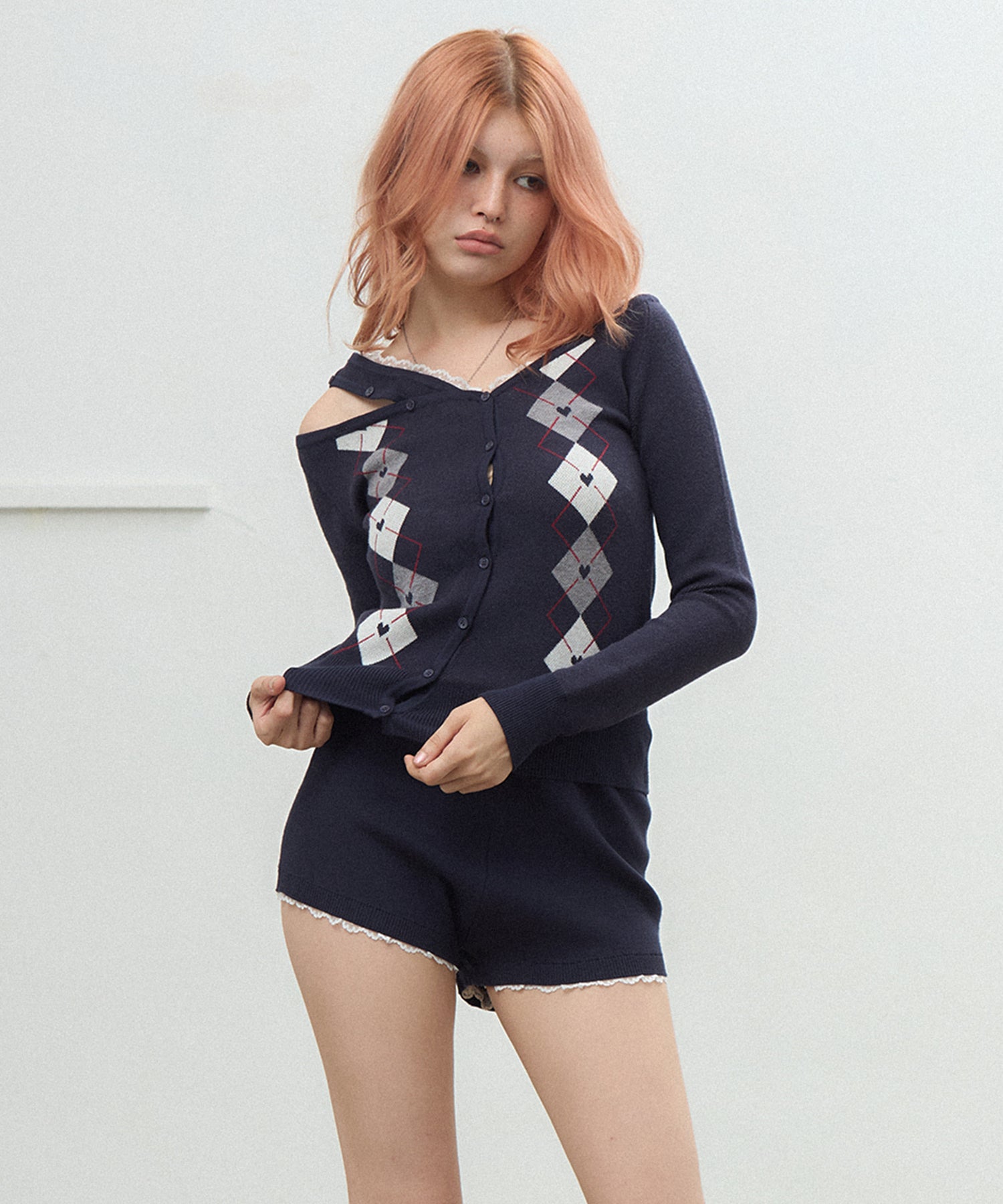 MODEL:170cm/COLOR:NAVY/SIZE:F
