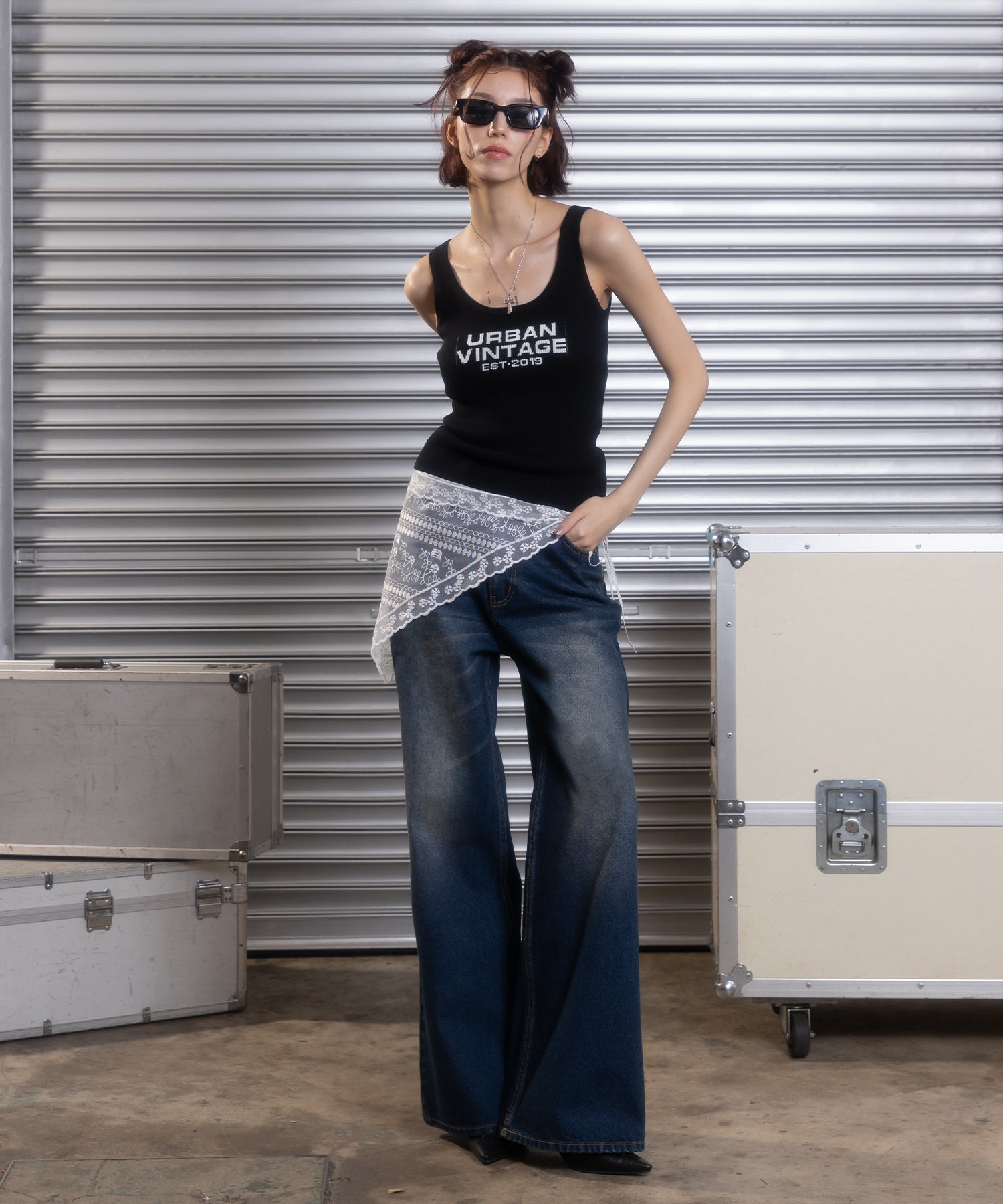 MODEL:172cm/COLOR:BLUE/SIZE:モデルサイズ着用［股下79cm］