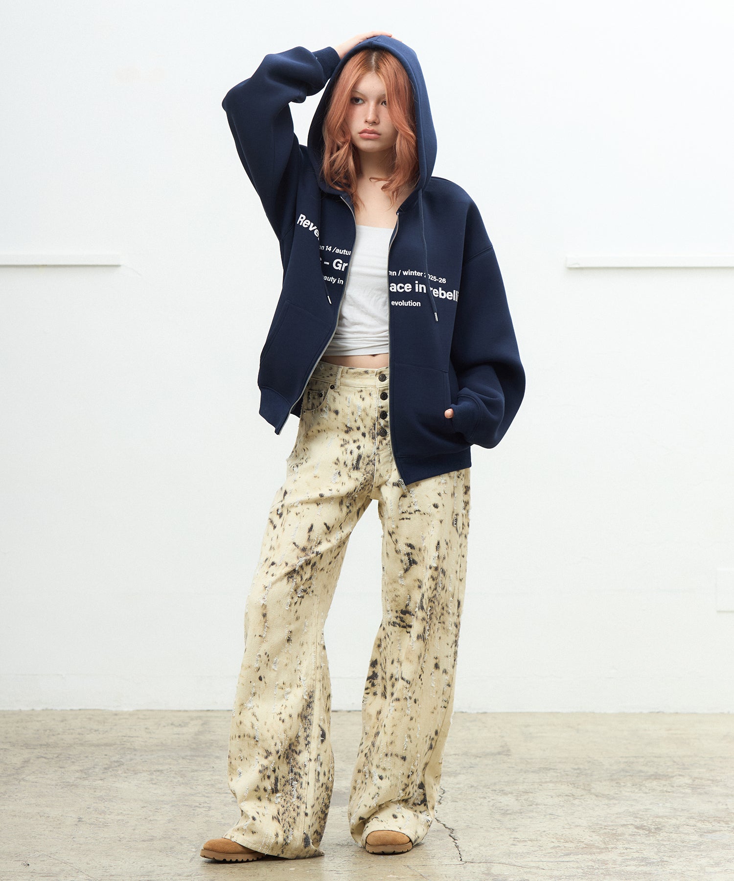 MODEL:170cm/COLOR:NAVY/SIZE:F