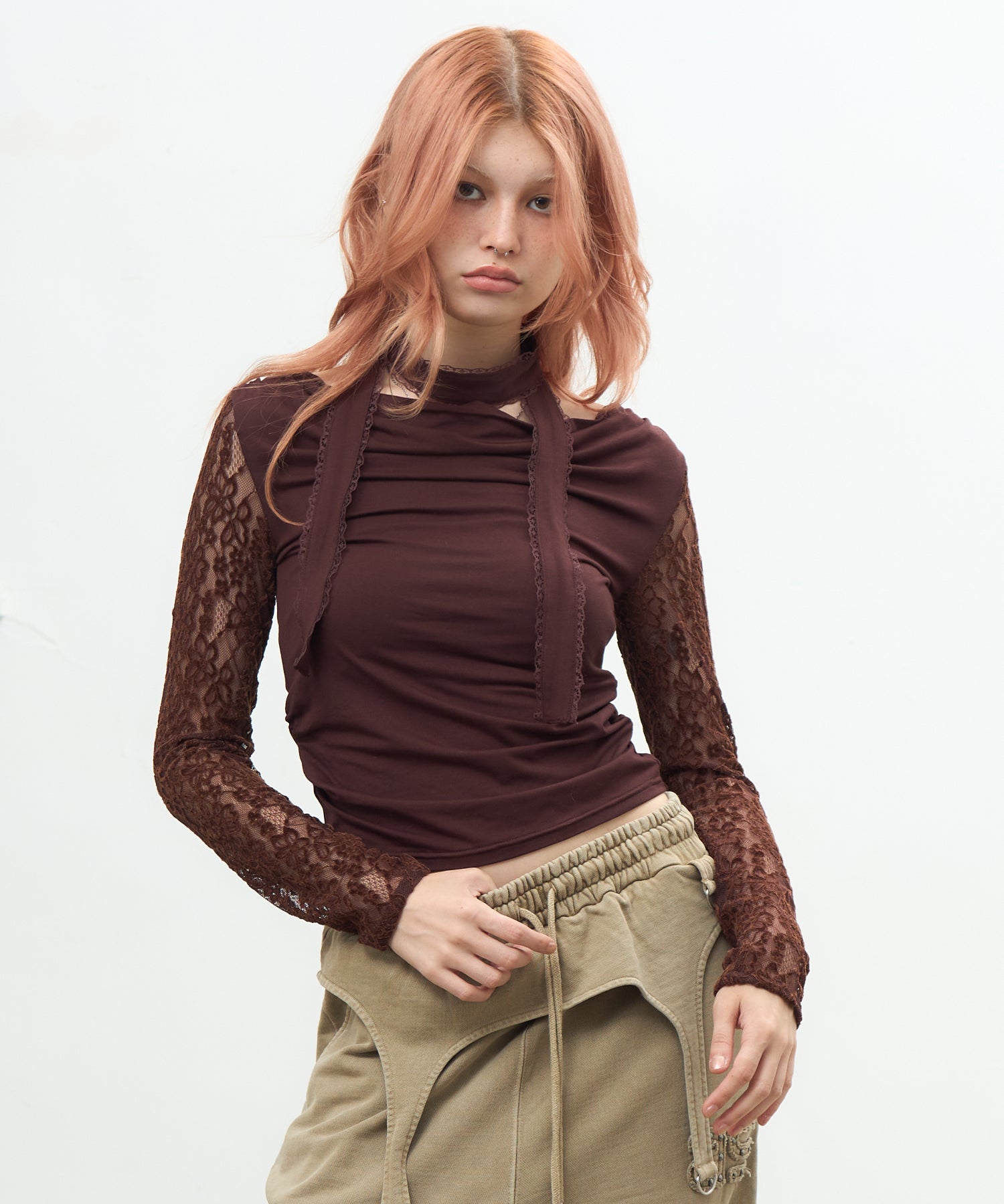 MODEL:170cm/COLOR:BROWN/SIZE:F