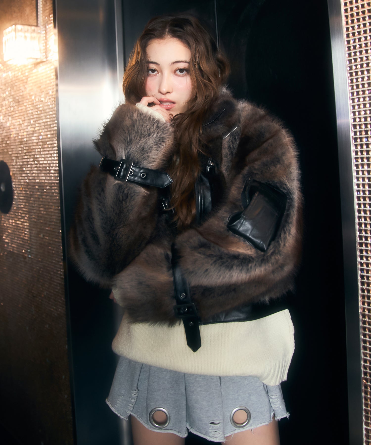 ポイントレザーニュアンスファーブルゾン｜ACLENT（アクレント）