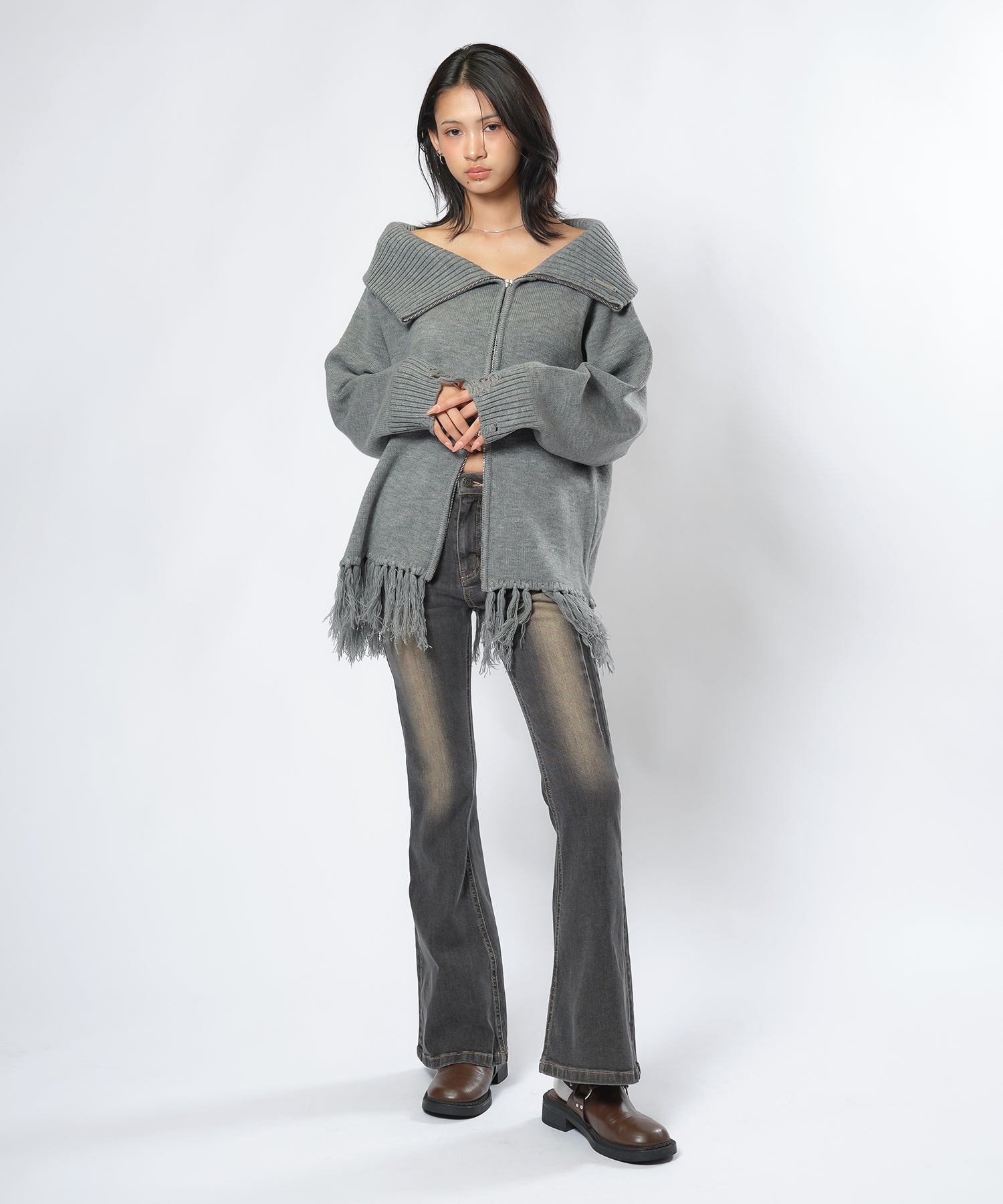 MODEL:170cm/COLOR:GRAY/SIZE:F
