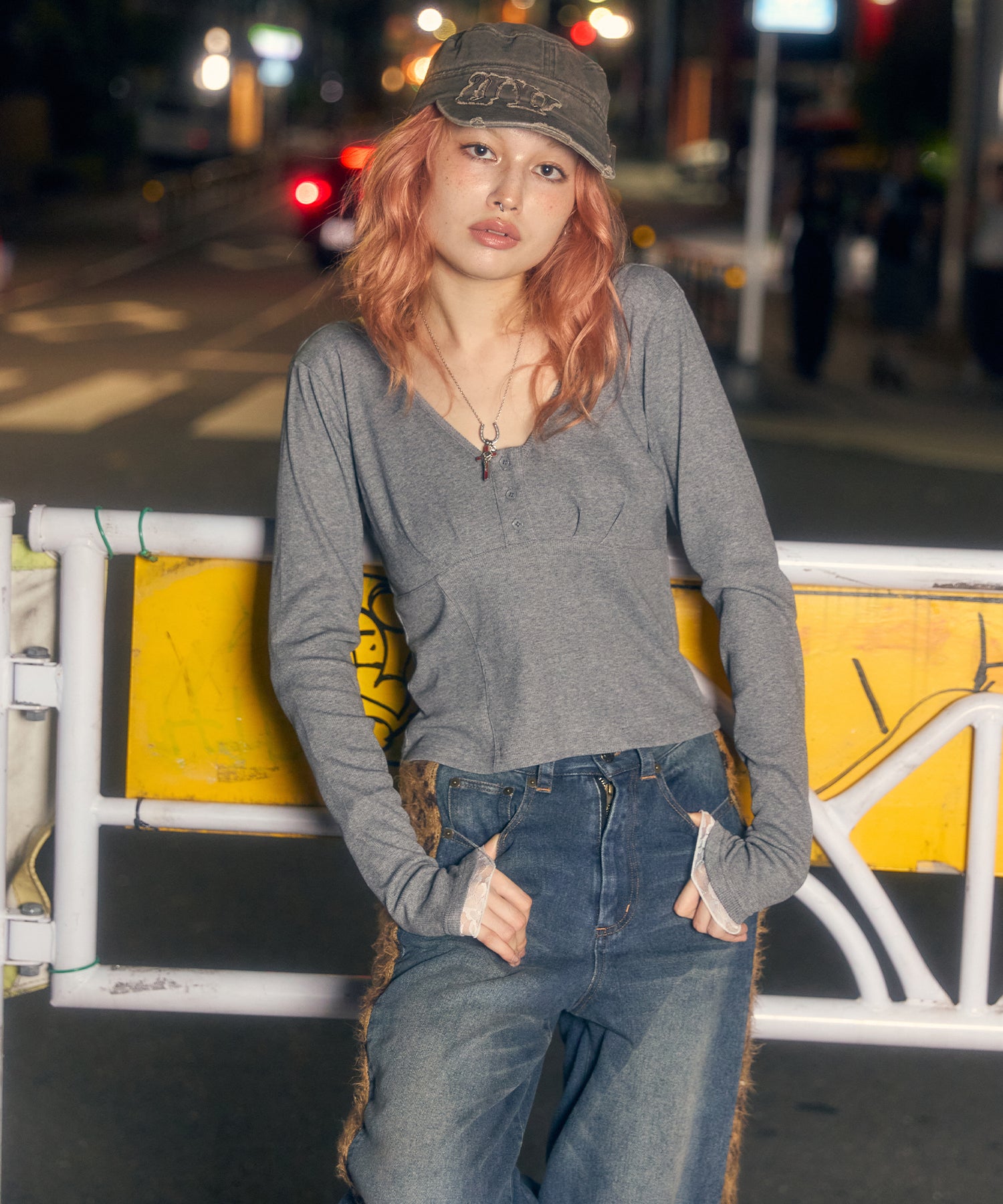 MODEL:170cm/COLOR:GRAY/SIZE:F