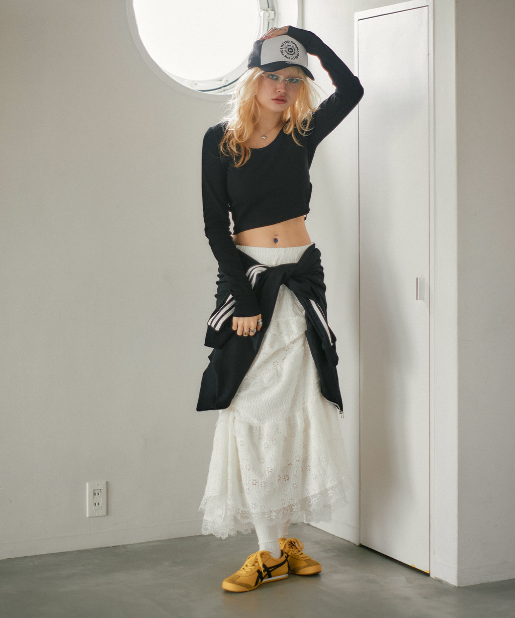 Switching lace long skirt｜ACLENT（アクレント） 
