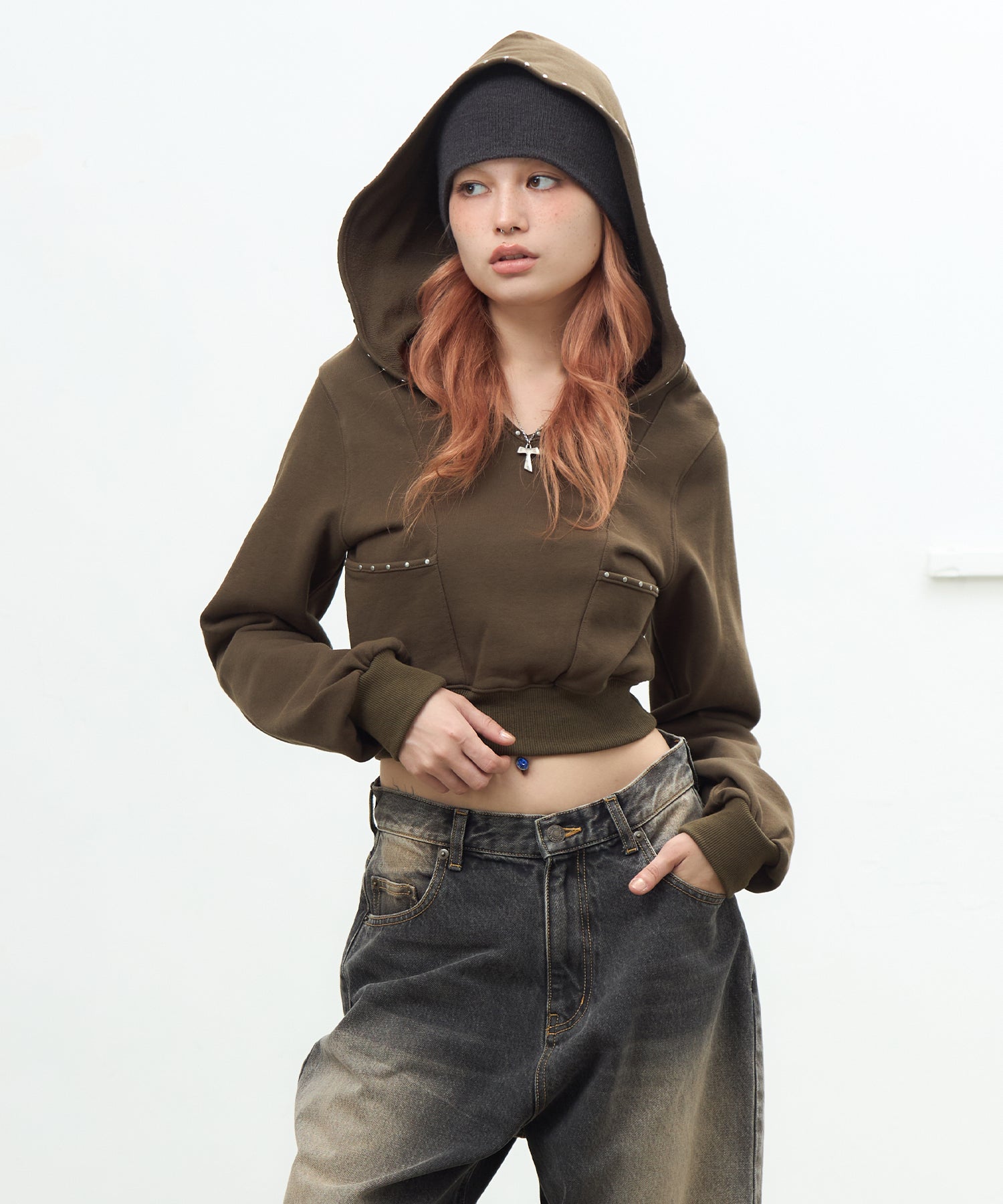 MODEL:170cm/COLOR:KHAKI/SIZE:F