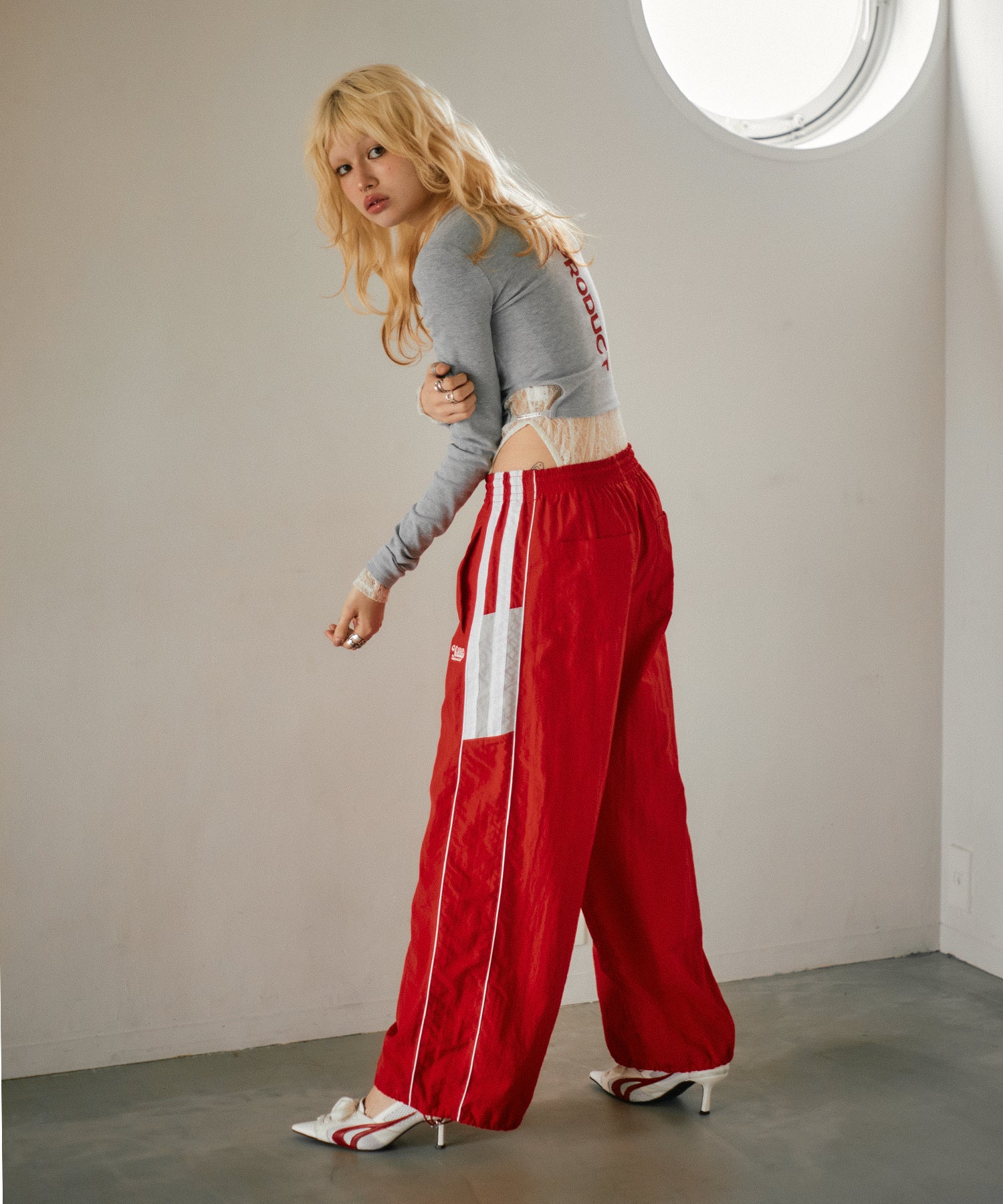 MODEL:170cm/COLOR:GRAY/SIZE:F