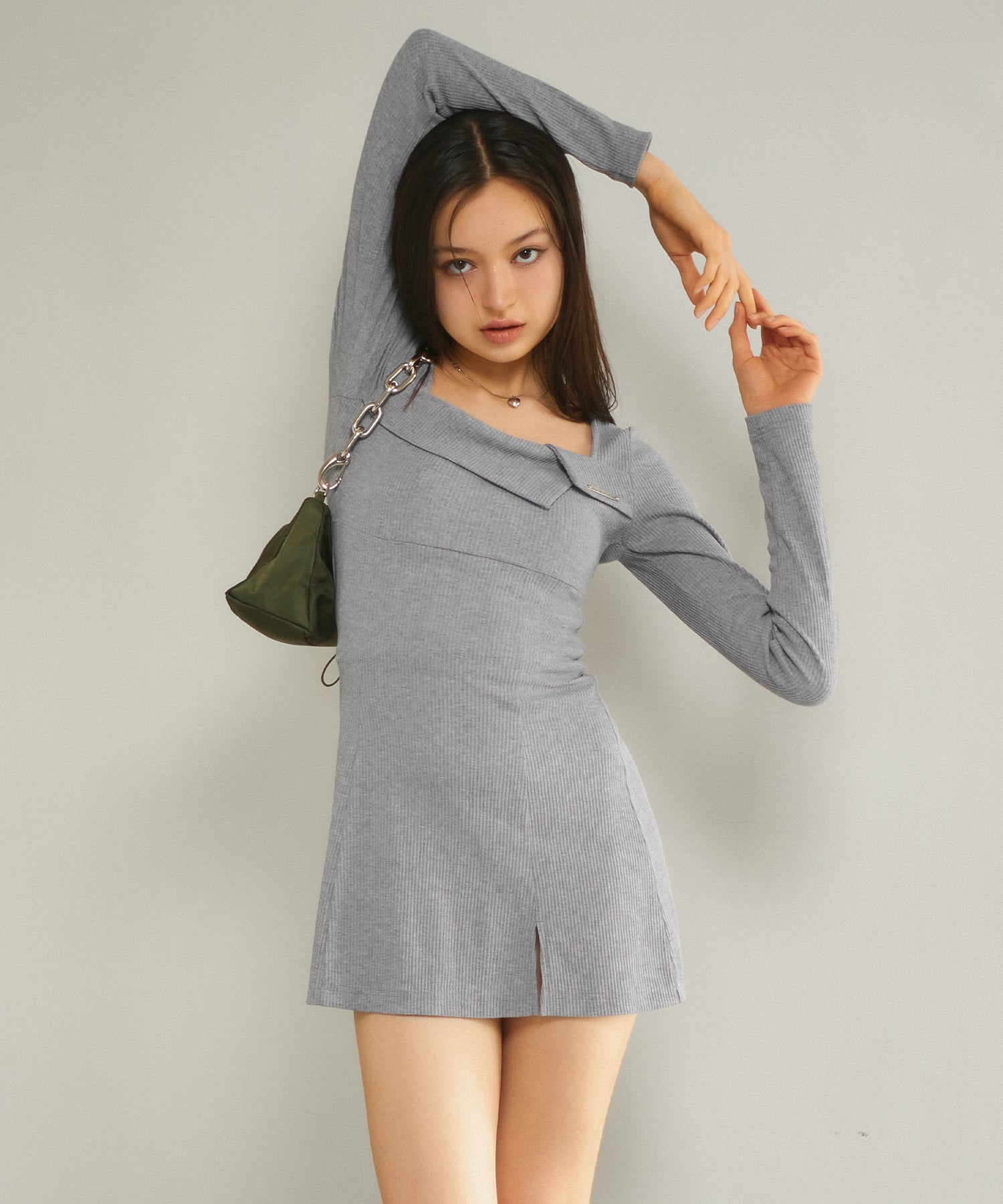 MODEL:172cm/COLOR:GRAY/SIZE:F