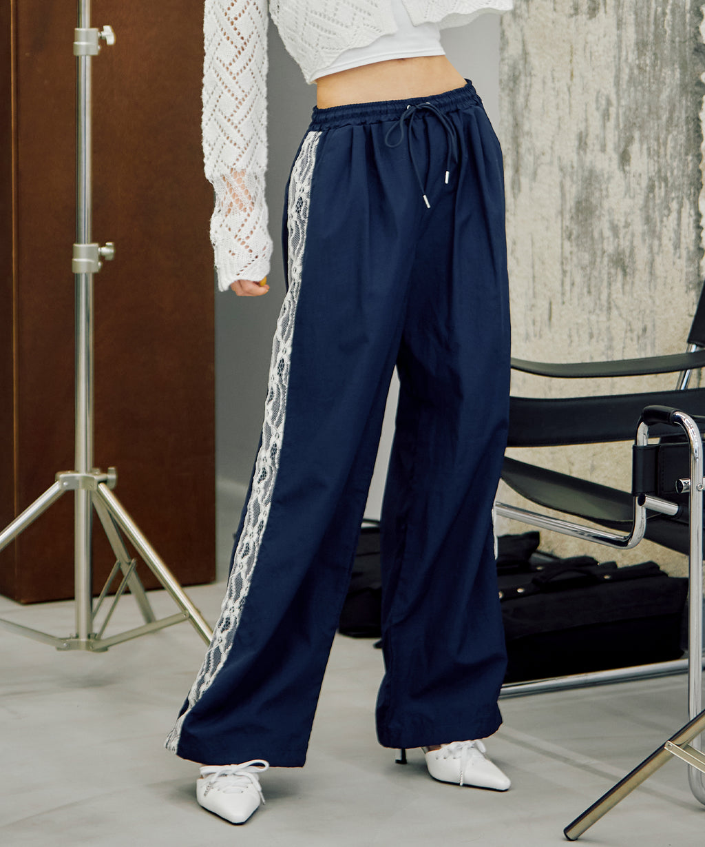 Side lace nylon jersey pants｜ACLENT（アクレント）