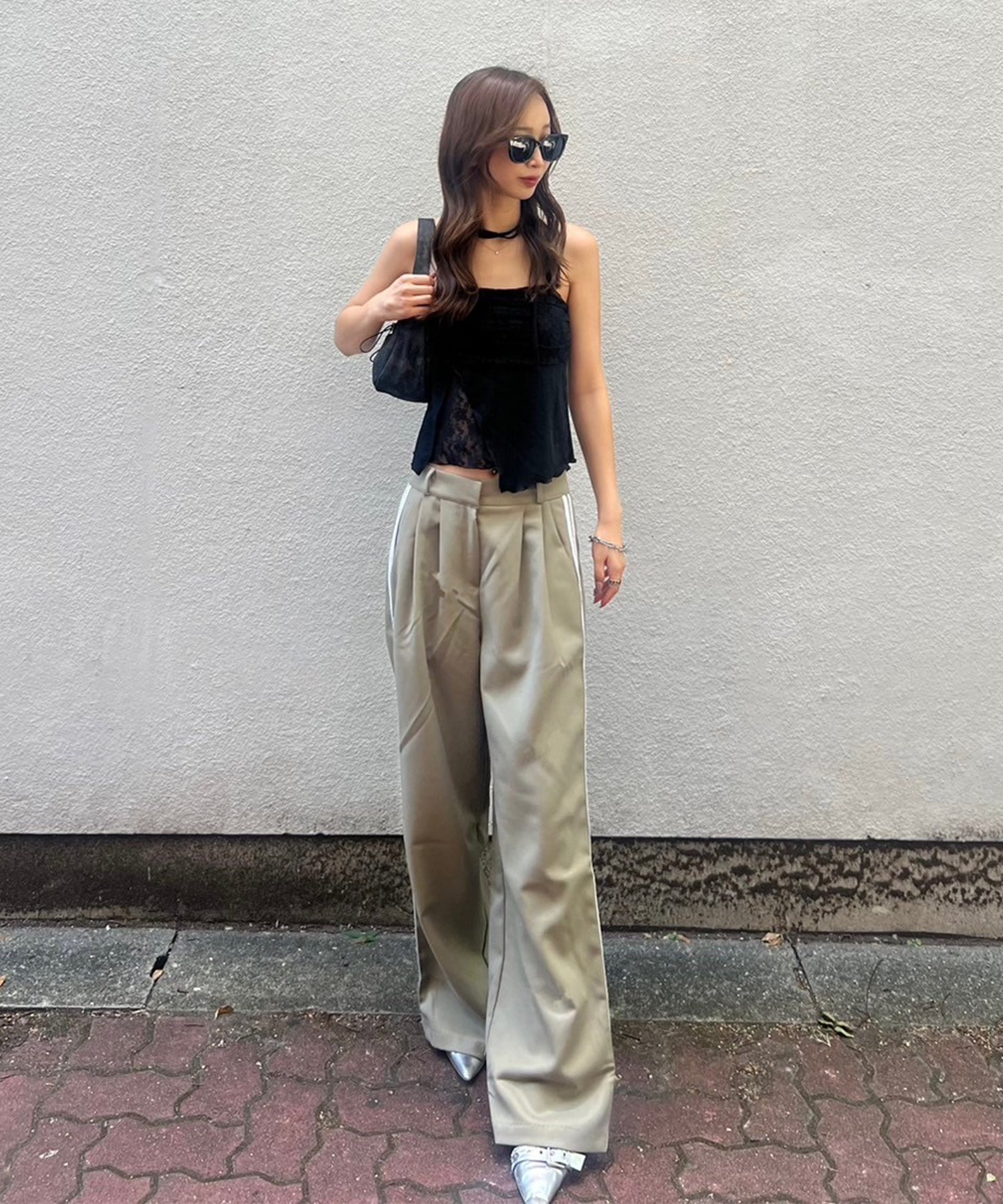 Double line slacks pants