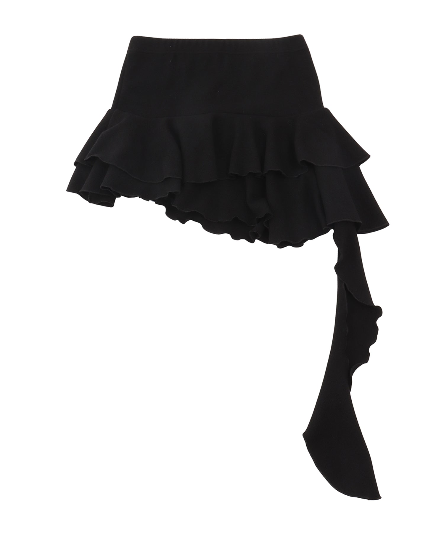 Asymmetric frill mini skirt